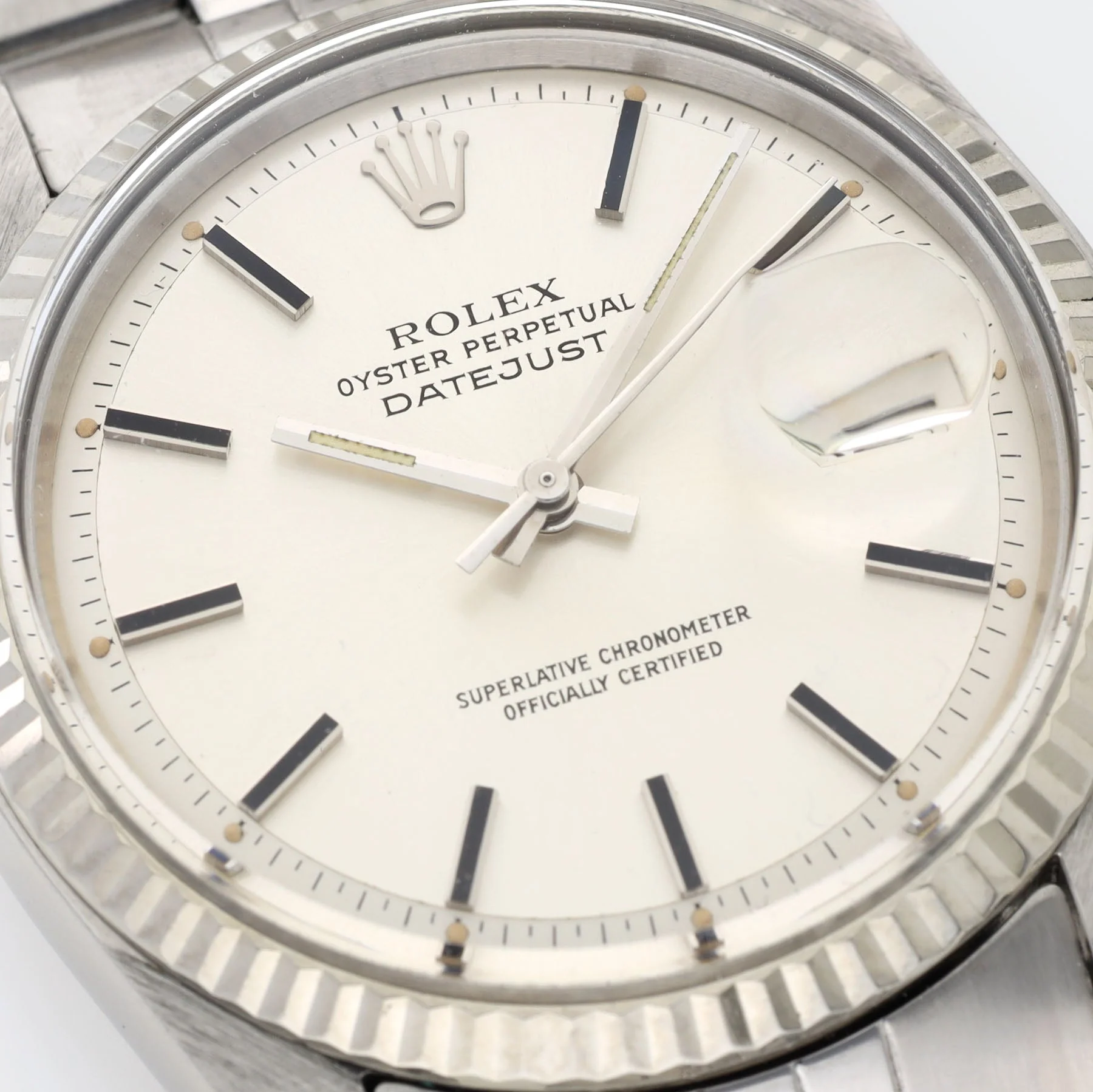 Rolex Datejust 1601 White Gold Bezel Silver Pie Pan Dial - Image 3