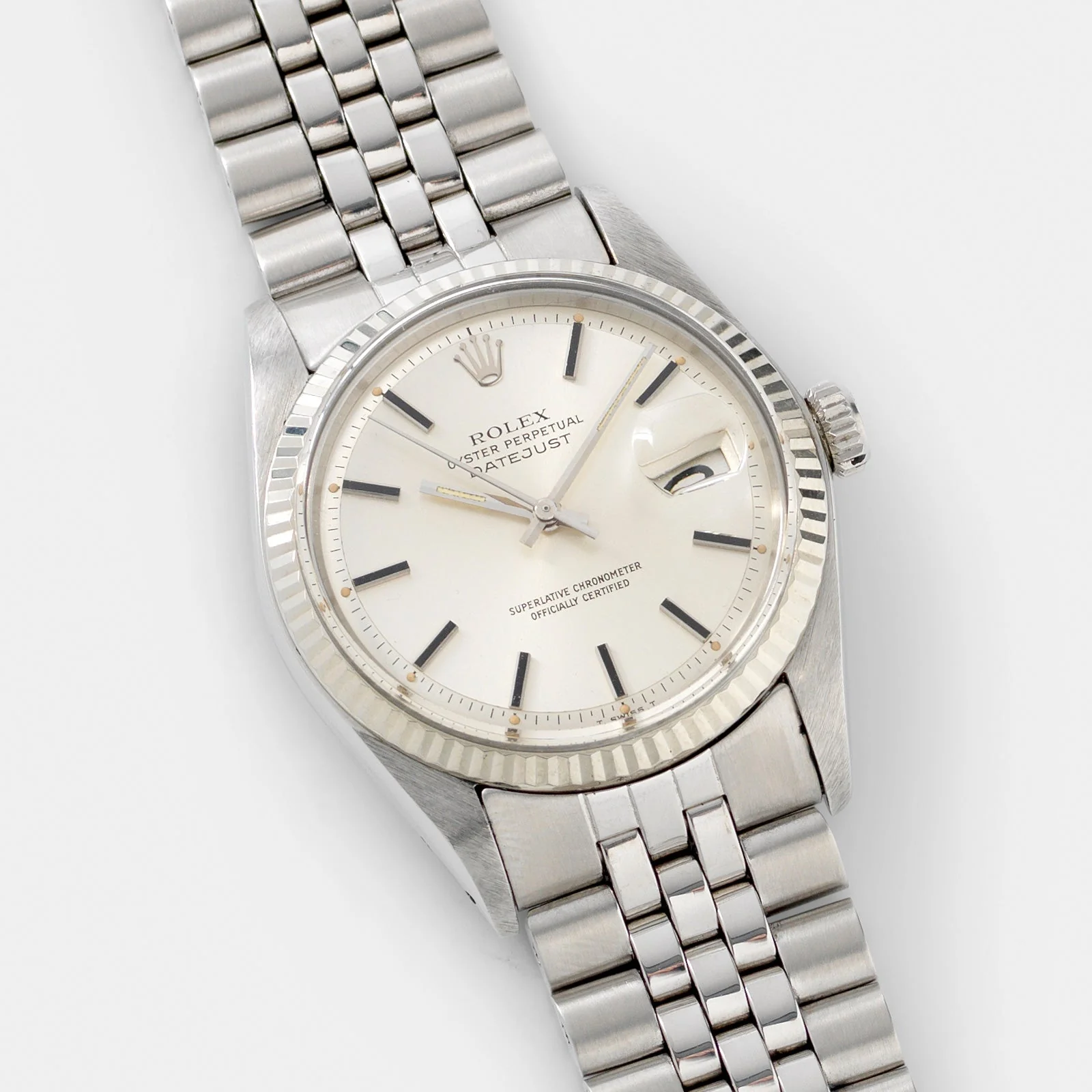 Rolex Datejust 1601 White Gold Bezel Silver Pie Pan Dial - Image 4