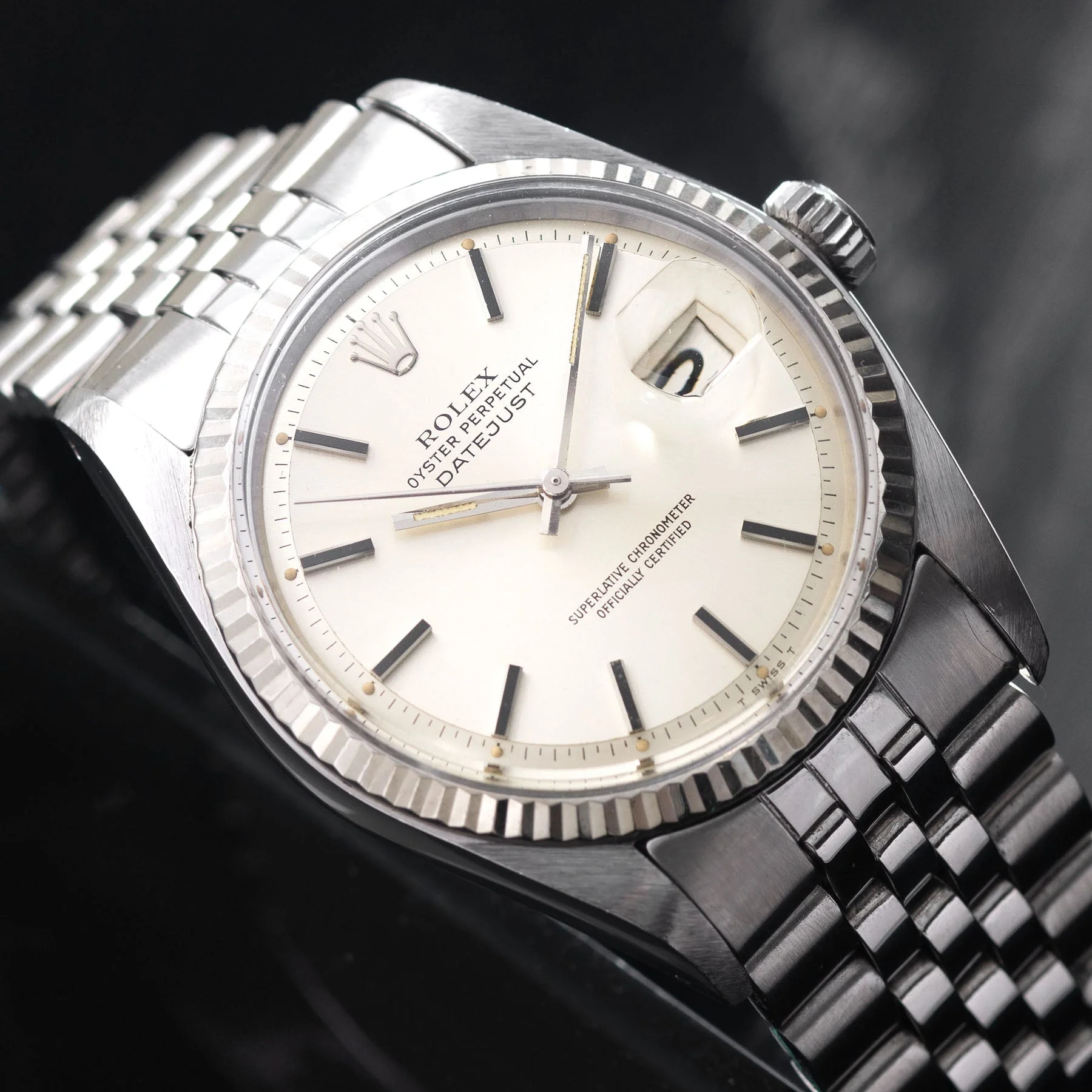 Rolex Datejust 1601 White Gold Bezel Silver Pie Pan Dial - Image 5