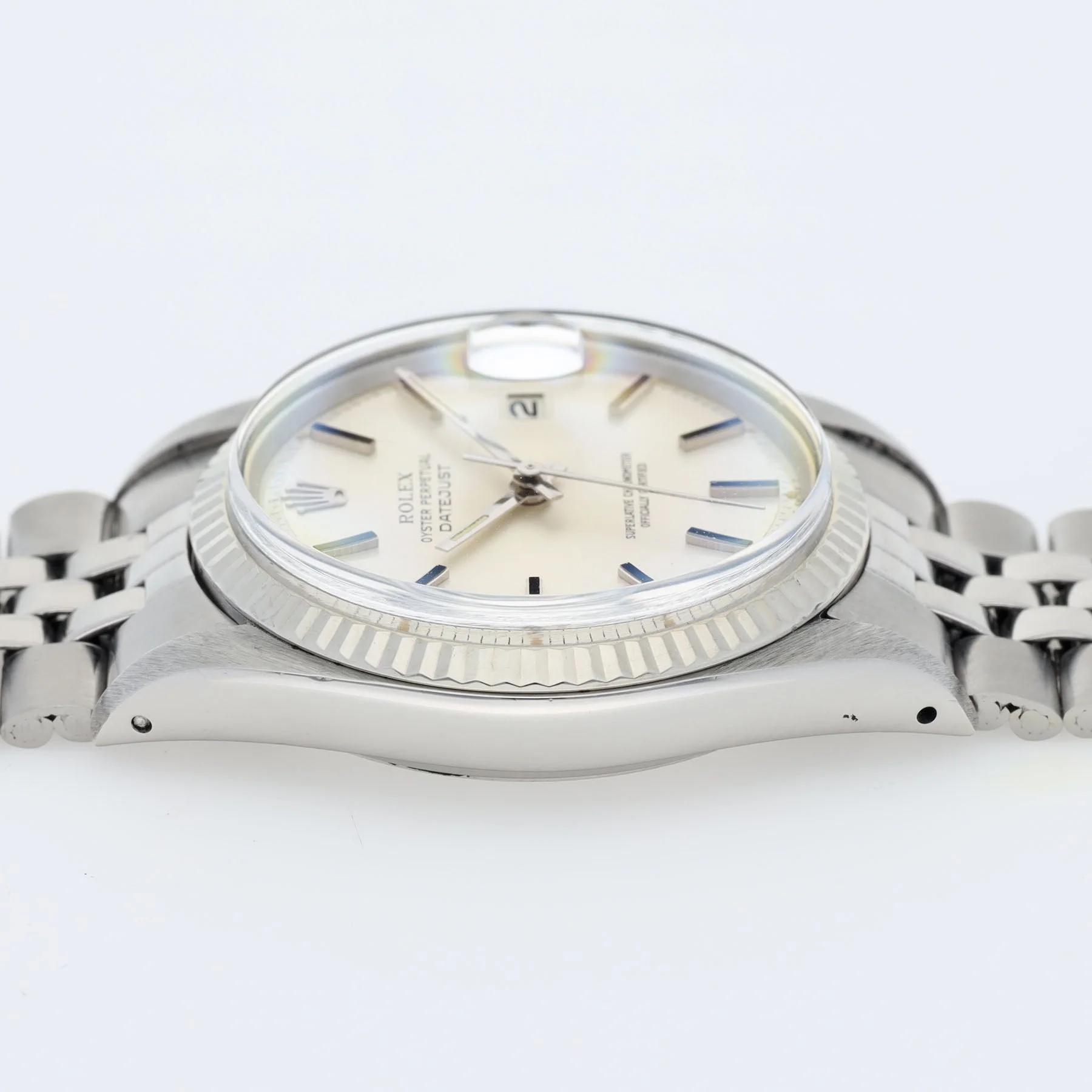 Rolex Datejust 1601 White Gold Bezel Silver Pie Pan Dial - Image 7