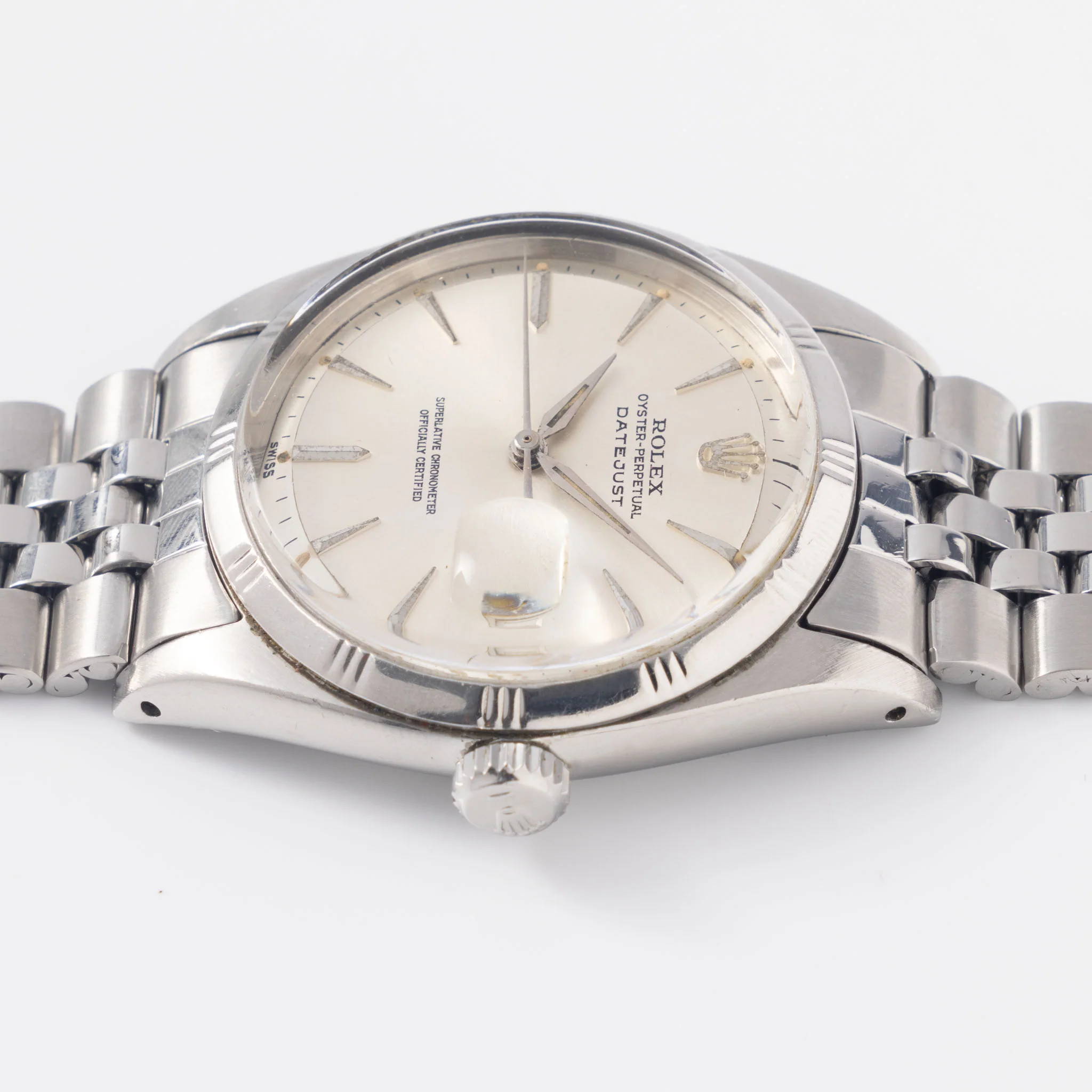 Rolex Datejust Bamboo Bezel Silver Swiss Only Dial Double Papers Ref 1603 - Image 8