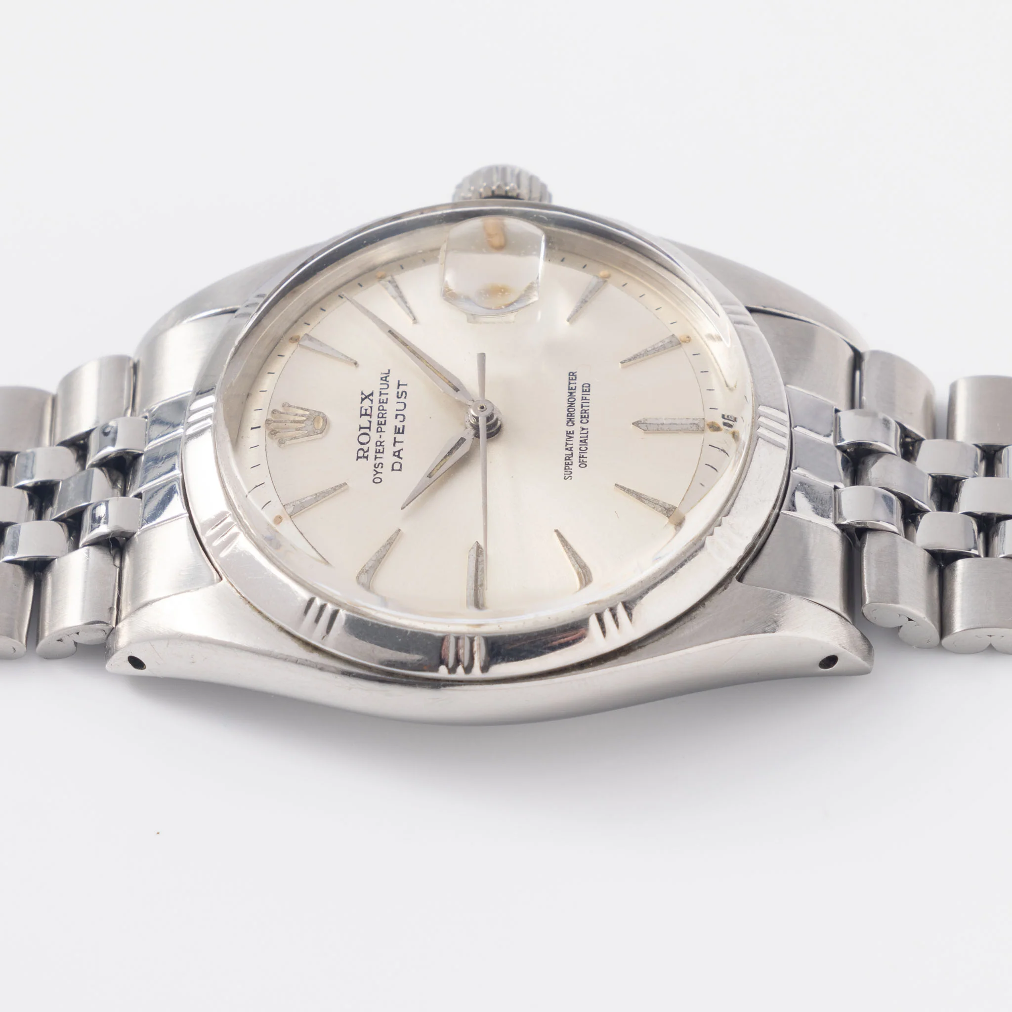 Rolex Datejust Bamboo Bezel Silver Swiss Only Dial Double Papers Ref 1603 - Image 9