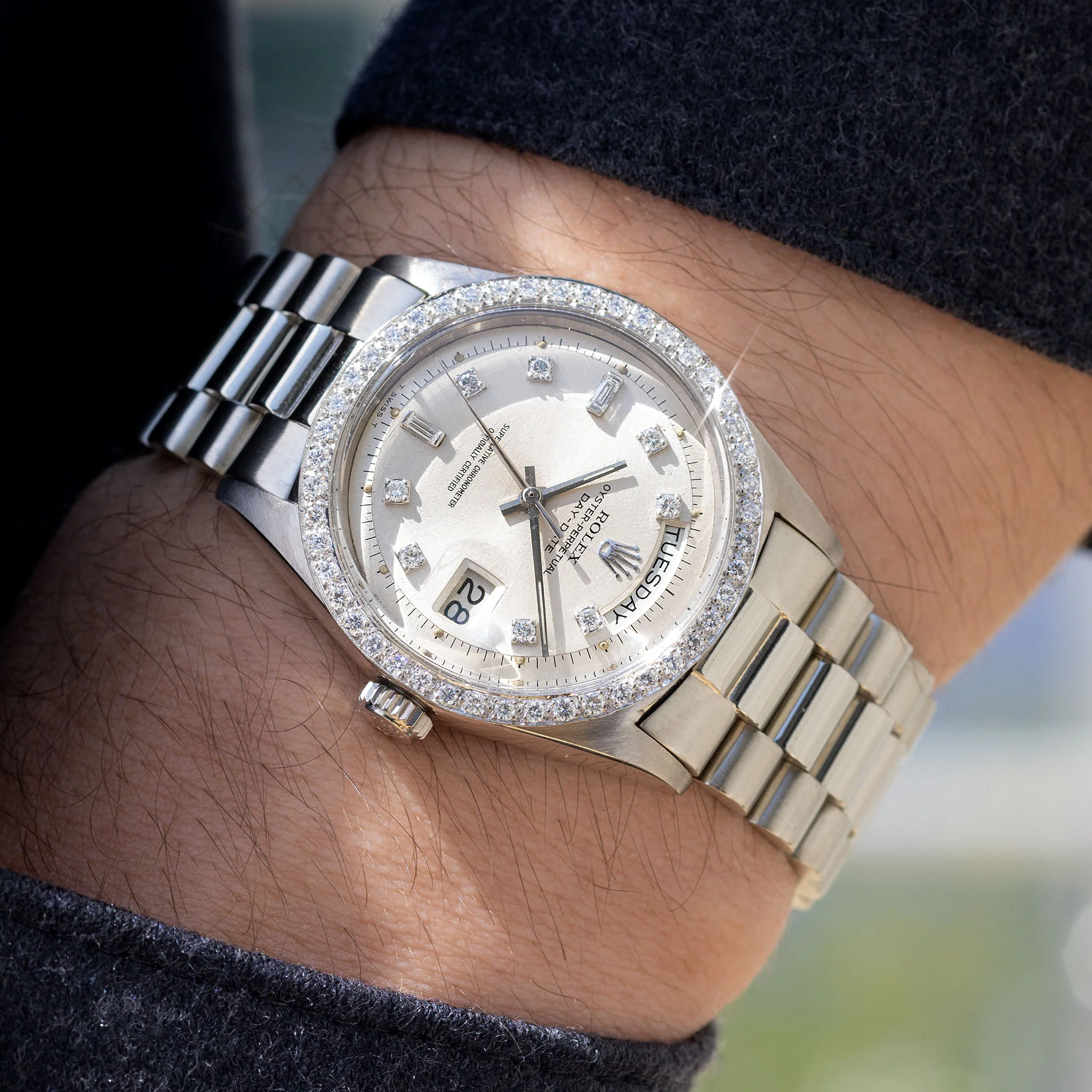 Rolex Day-Date White Gold Diamond Set Dial ref 1803 - Image 3