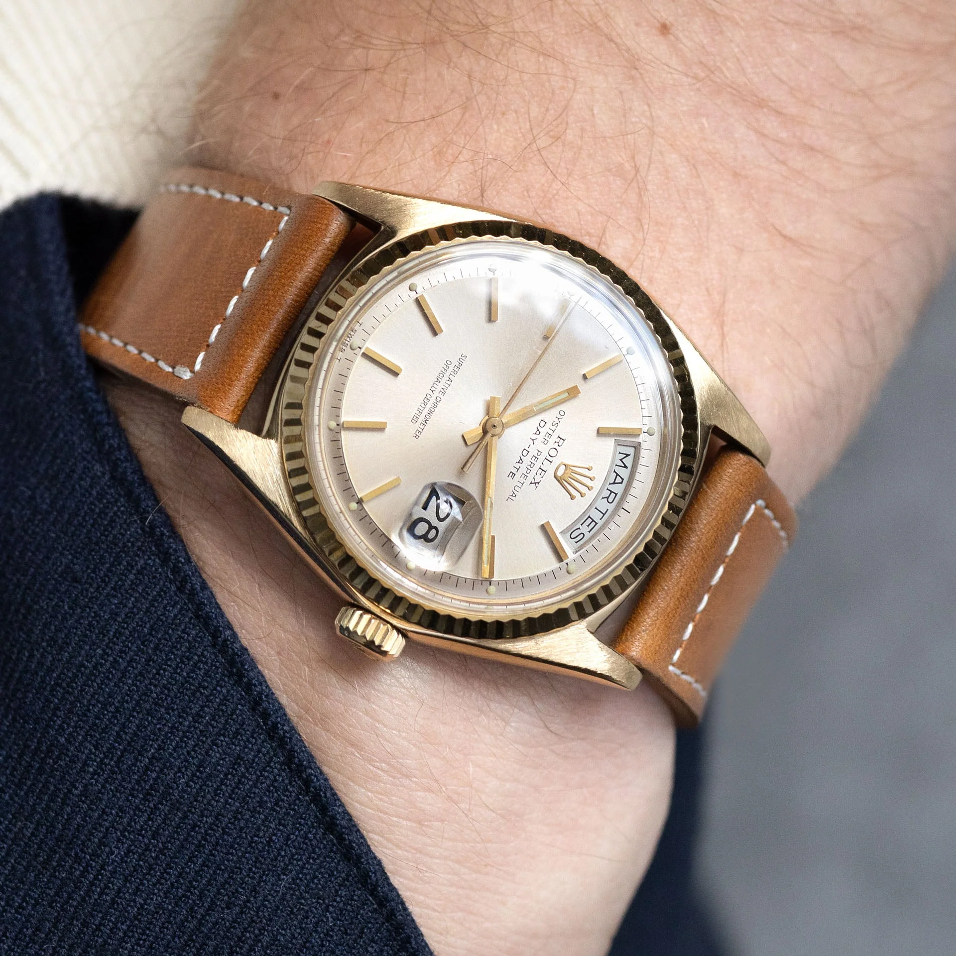 Rolex Day-Date 1803 Yellow Gold Cream Soleil Dial - Image 4