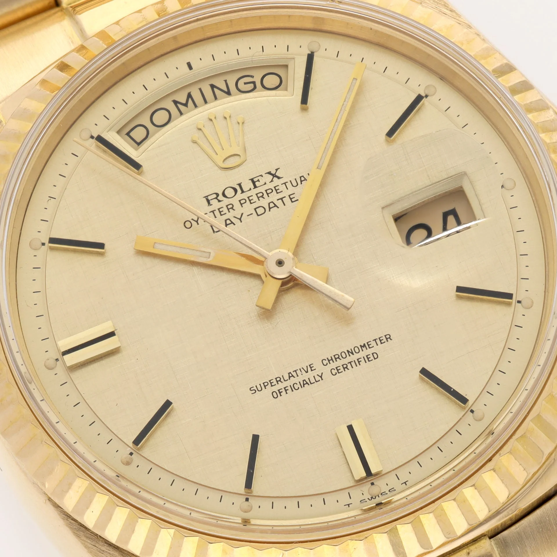 Rolex Day-Date 1803 Yellow Gold Linen Dial - Image 3