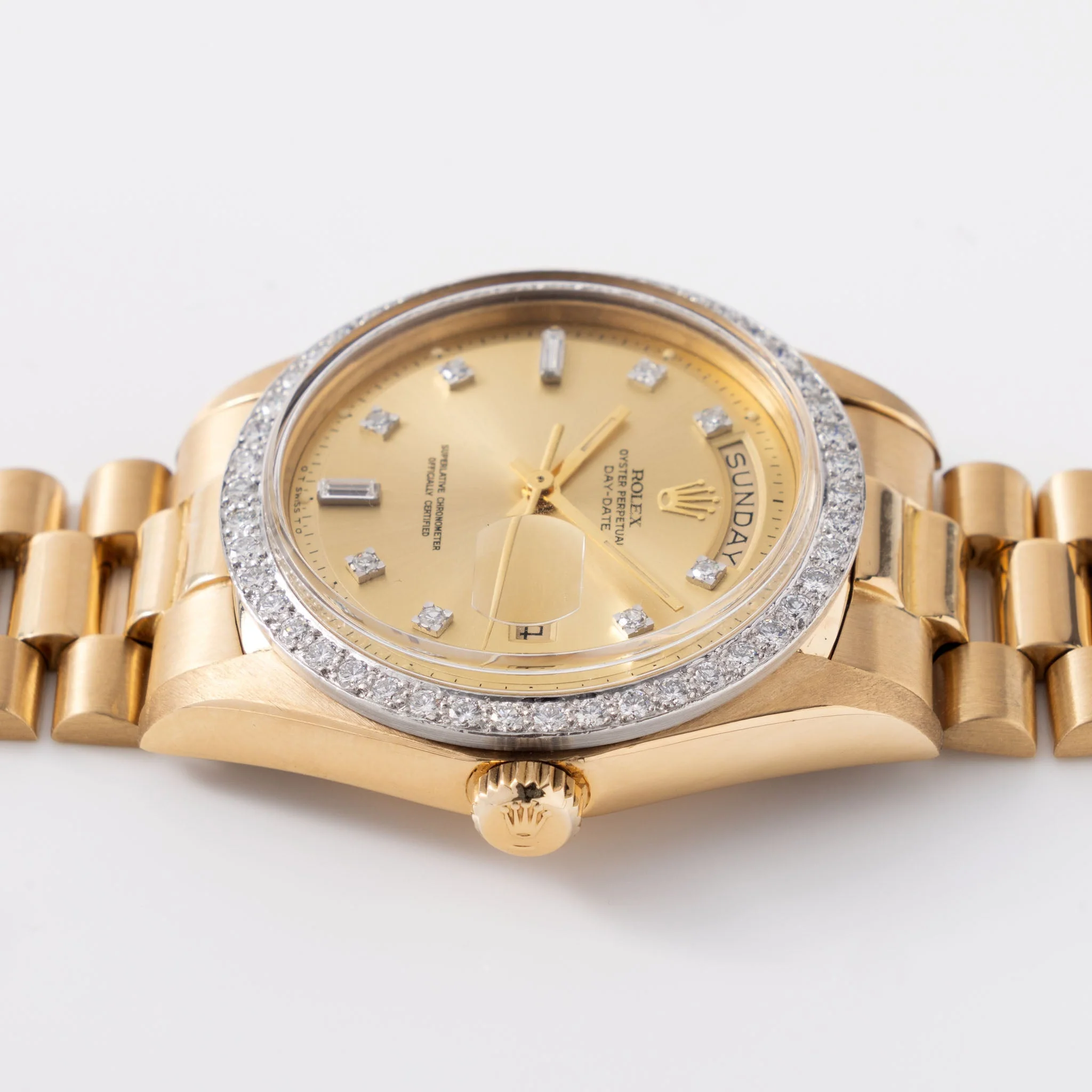 Rolex Day-Date Yellow Gold Champagne Diamond Dial Ref 1804 - Image 10