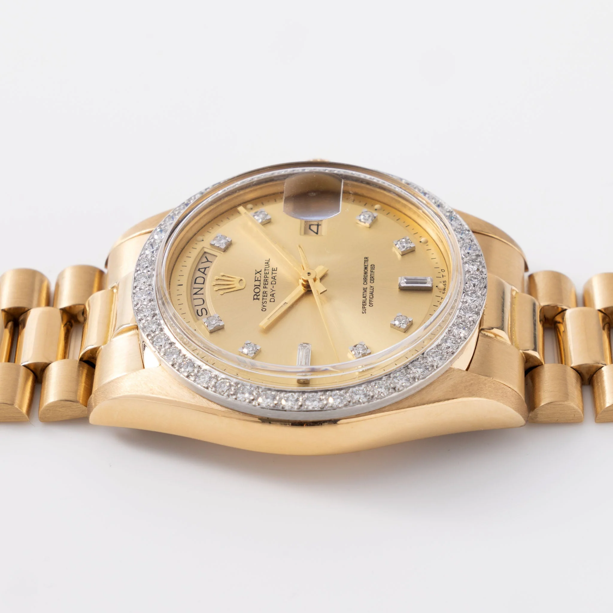 Rolex Day-Date Yellow Gold Champagne Diamond Dial Ref 1804 - Image 11