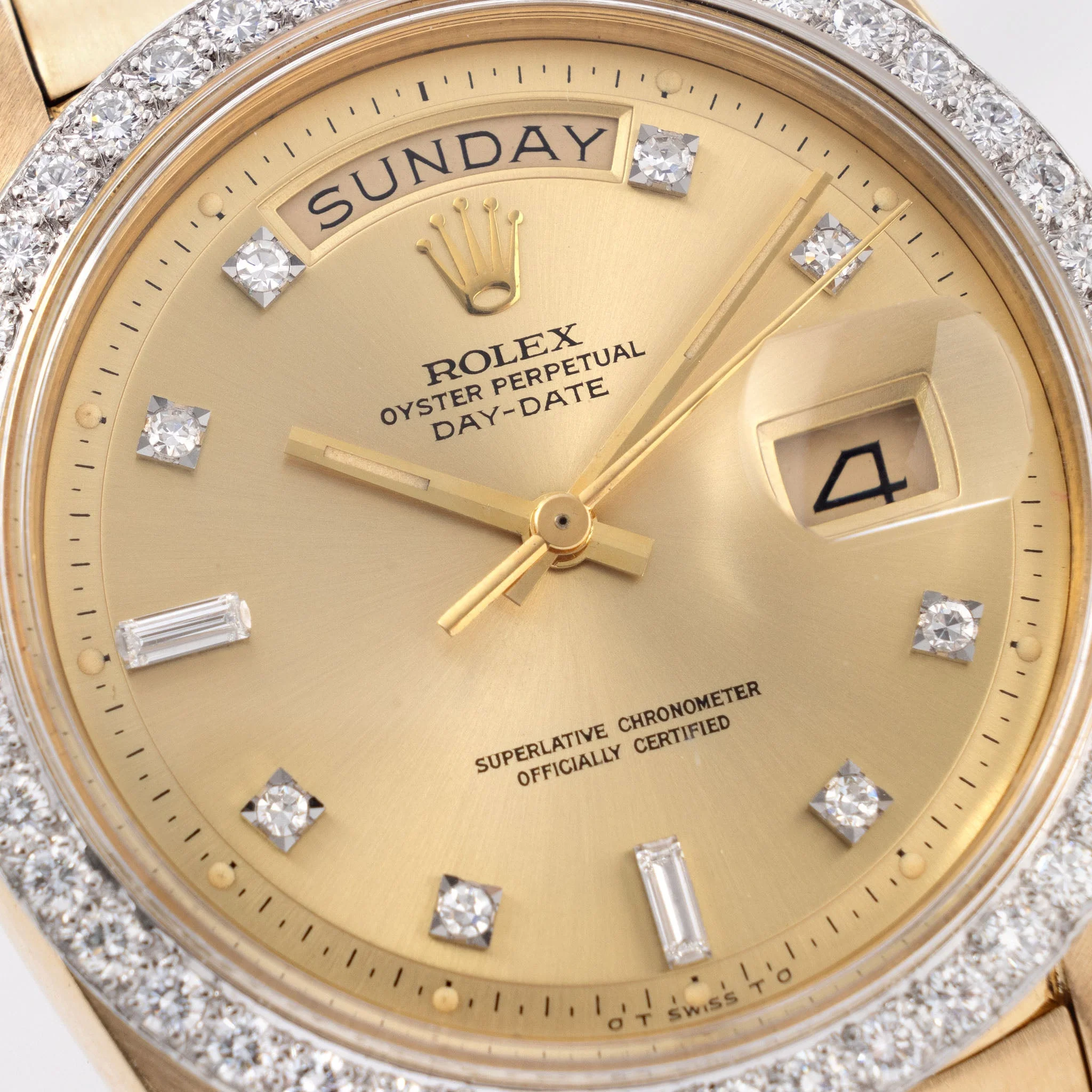 Rolex Day-Date Yellow Gold Champagne Diamond Dial Ref 1804 - Image 3