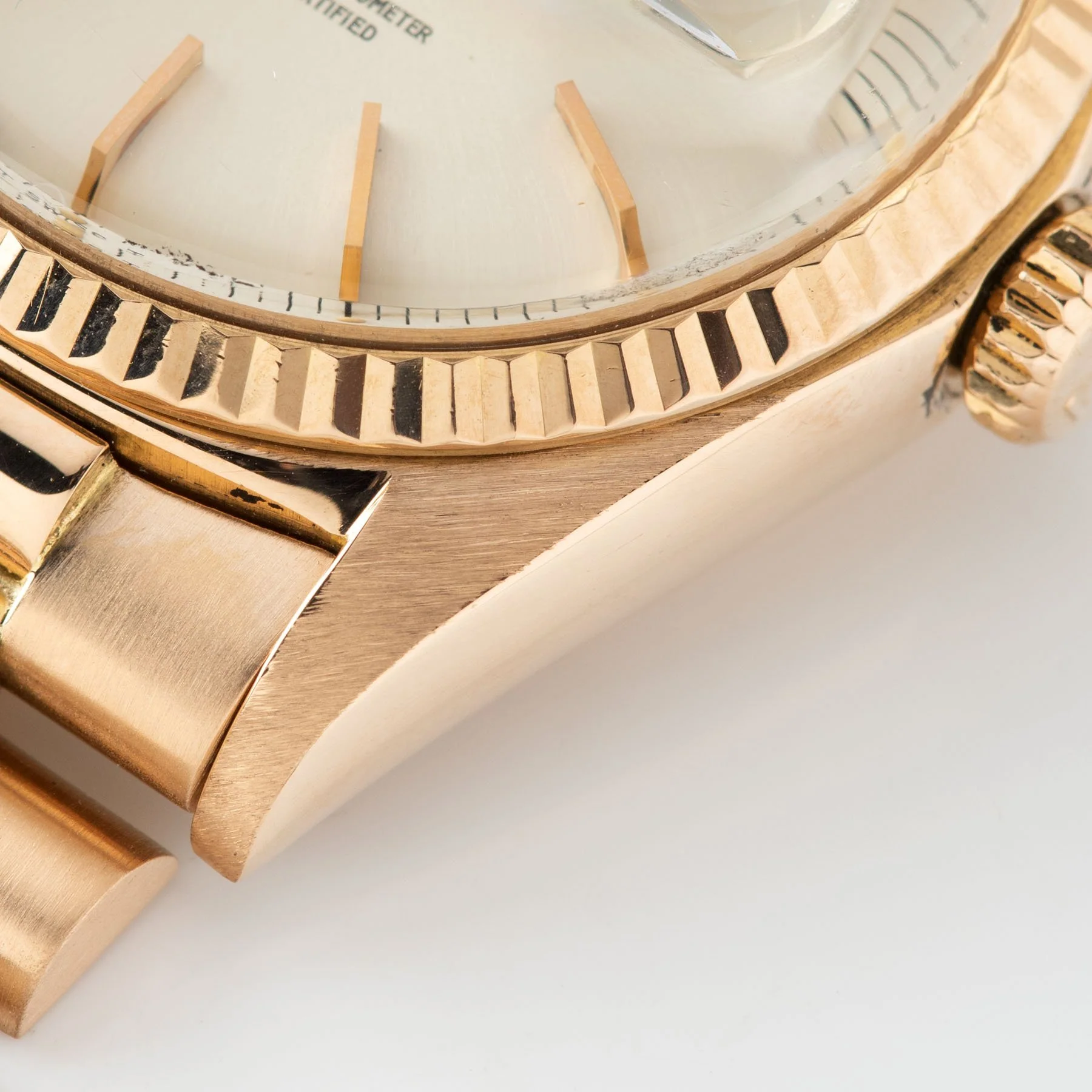 Rolex Day Date Pink Gold Silver Soleil Dial 1803 - Image 10