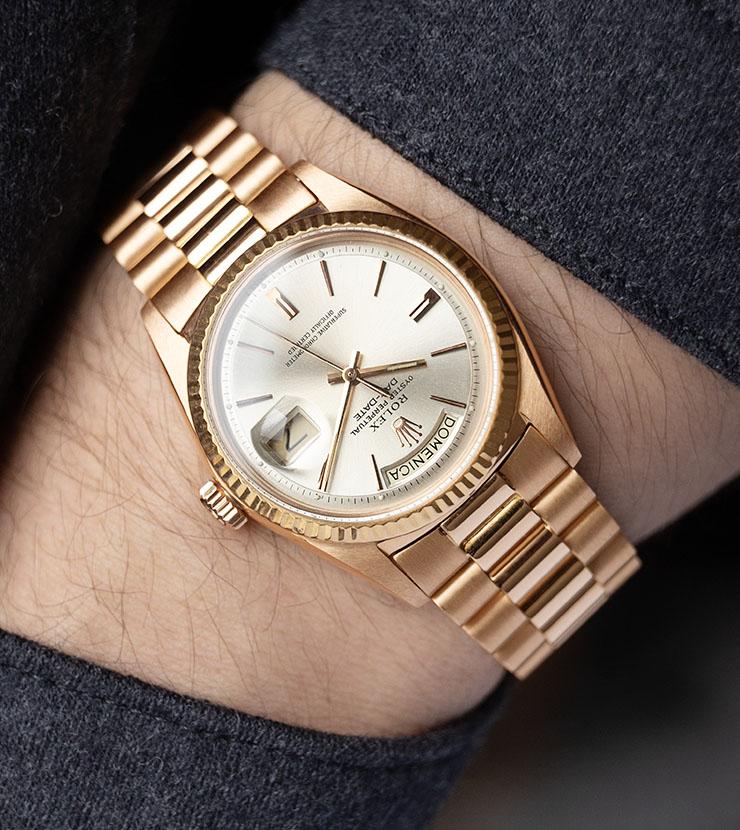 Rolex Day Date Rose Gold Silver Dial 1803 - Image 10