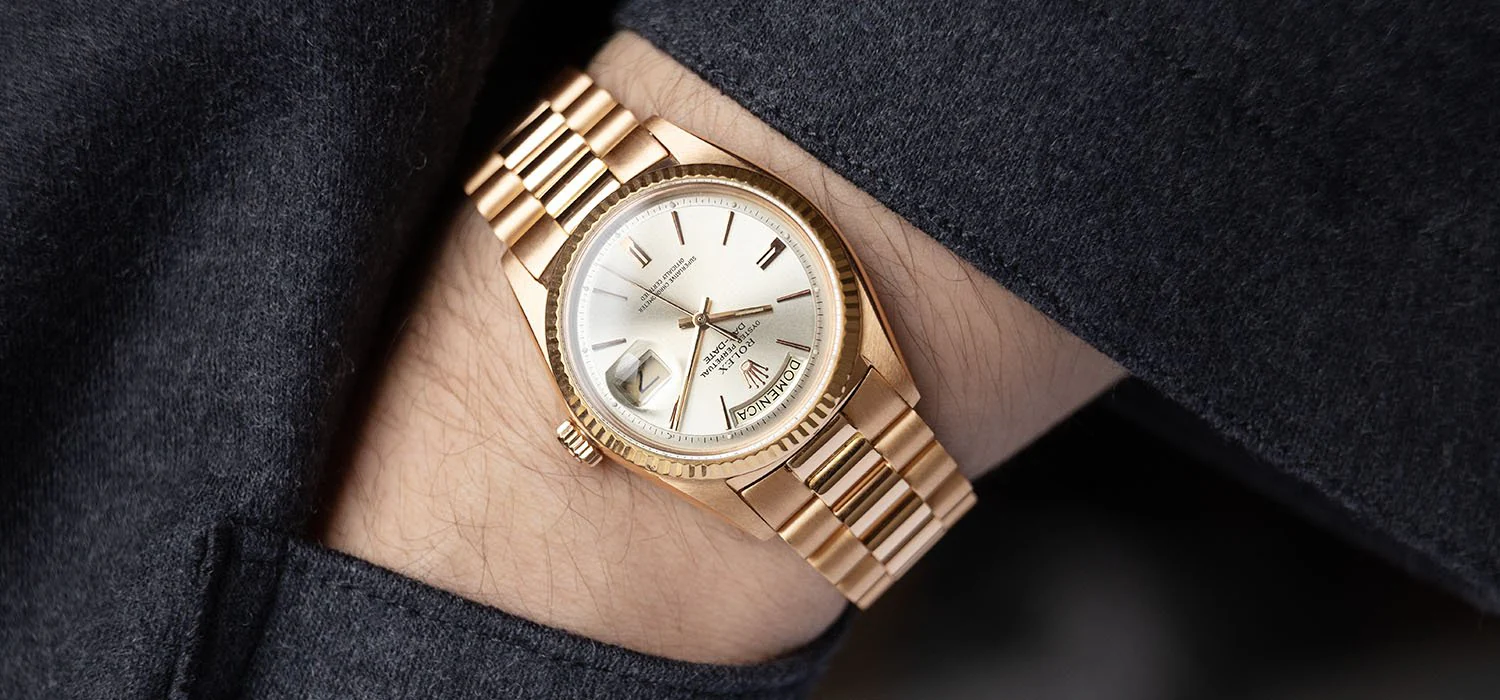 Rolex Day Date Rose Gold Silver Dial 1803 - Image 11