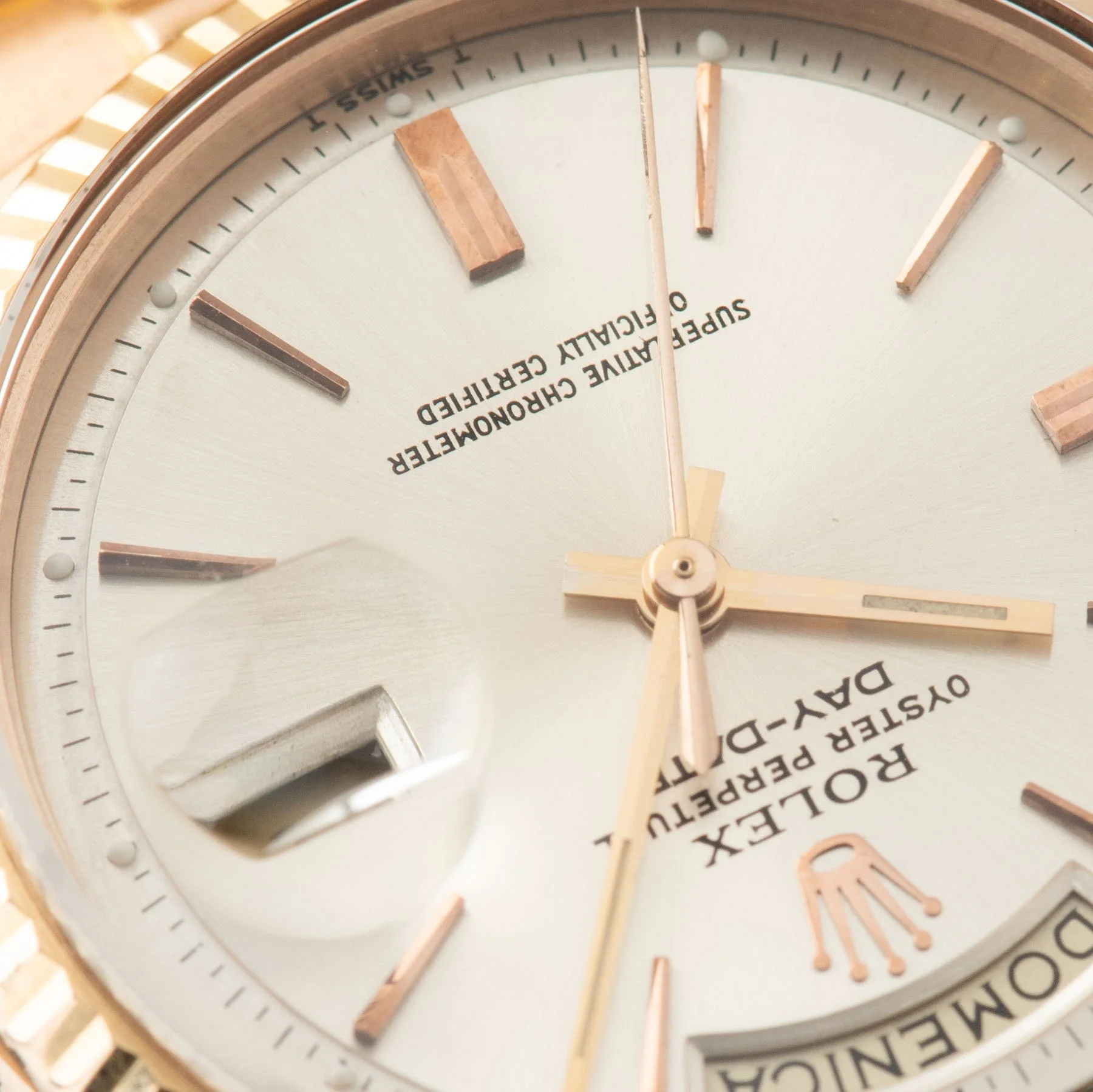 Rolex Day Date Rose Gold Silver Dial 1803 - Image 3