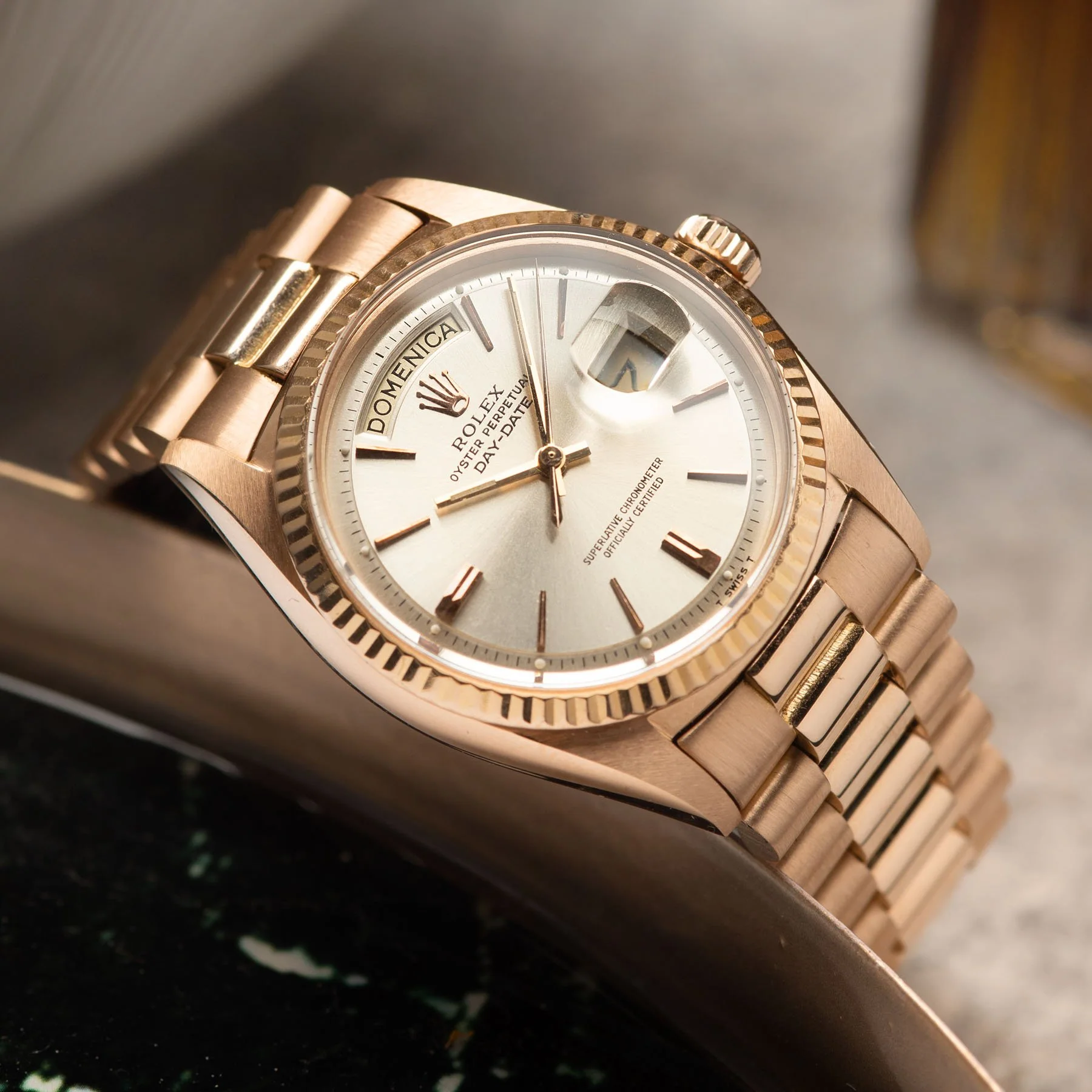 Rolex Day Date Rose Gold Silver Dial 1803 - Image 4