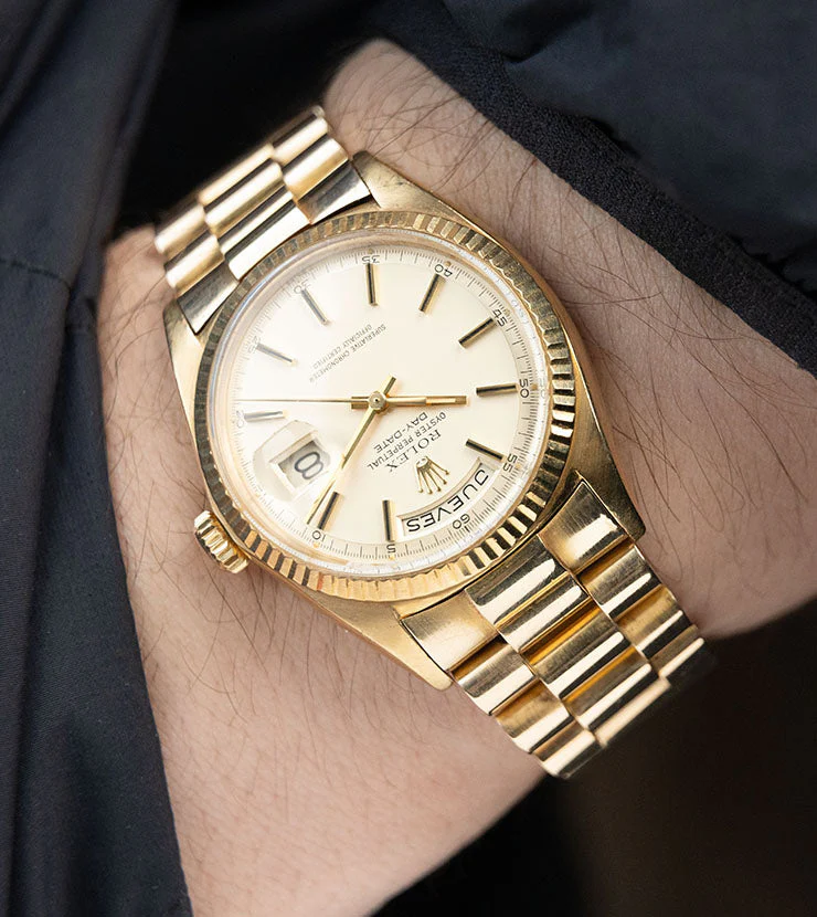 Rolex Day Date Yellow Gold 1803 Matte Silver Dial - Image 11