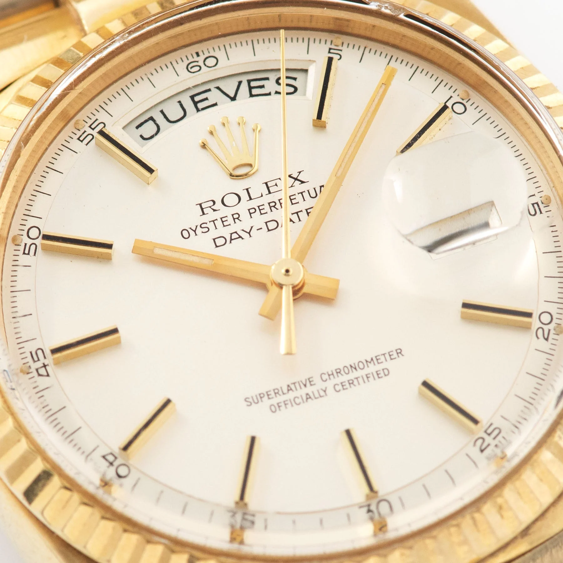 Rolex Day Date Yellow Gold 1803 Matte Silver Dial - Image 3