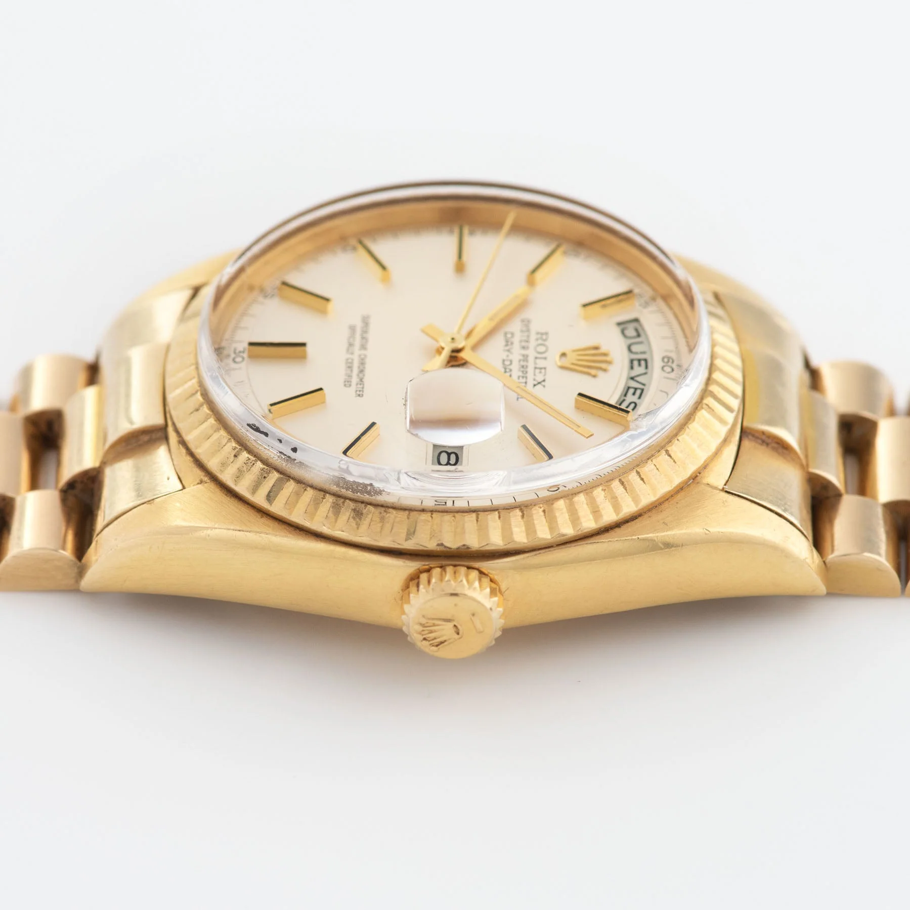 Rolex Day Date Yellow Gold 1803 Matte Silver Dial - Image 7