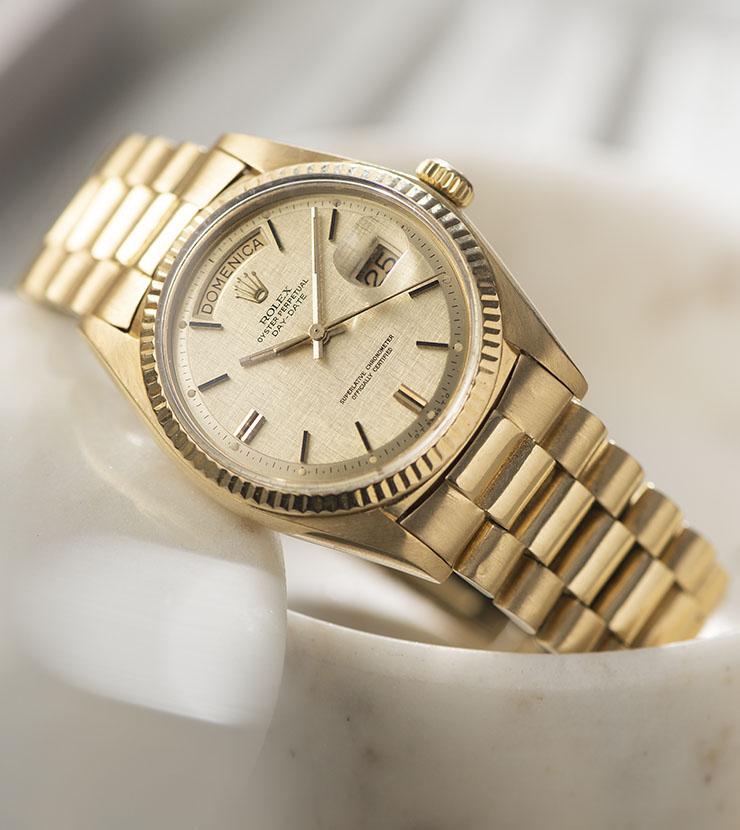 Rolex Day Date Yellow Gold Linen Dial 1803 - Image 10