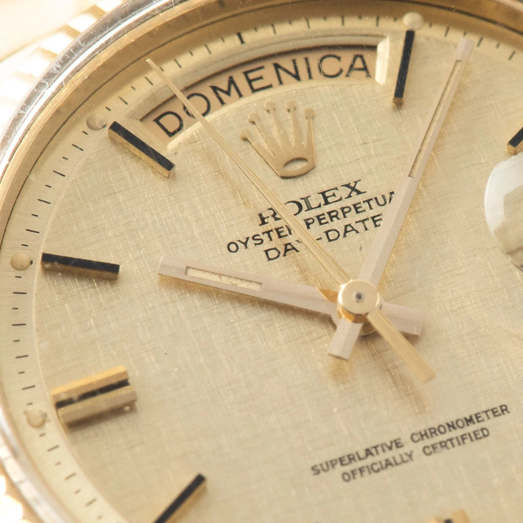 Rolex Day Date Yellow Gold Linen Dial 1803 - Image 3
