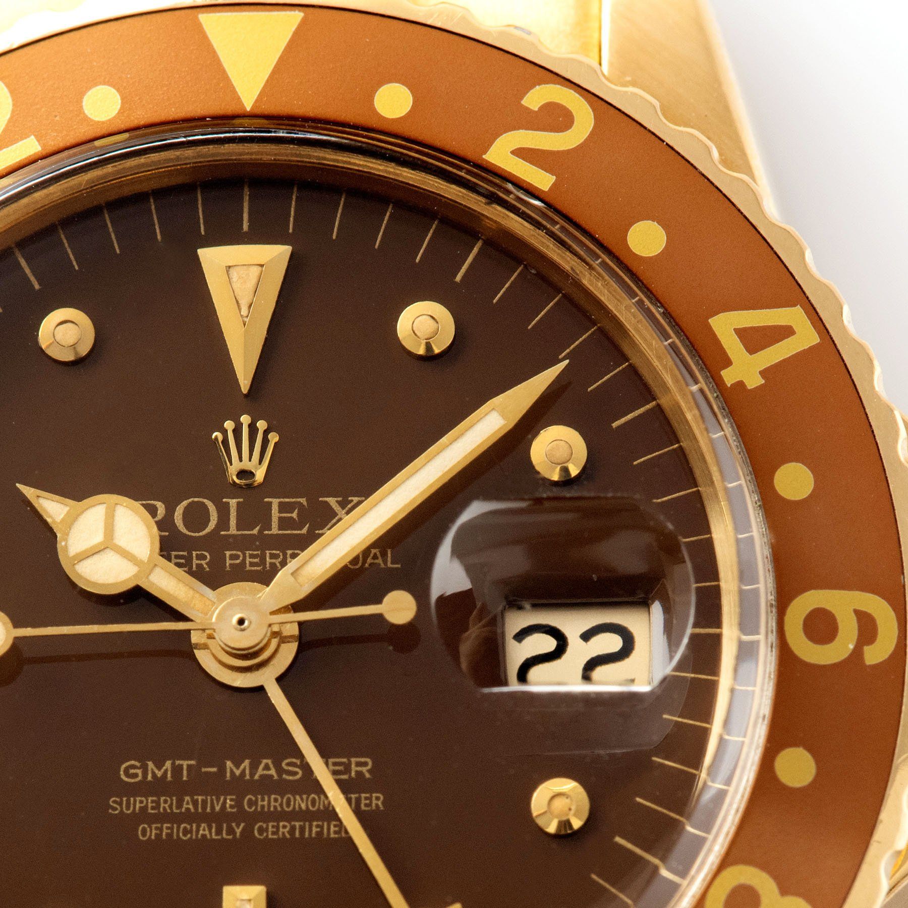 Rolex GMT Master Yellow 1675 Gold Brown Dial - Image 7