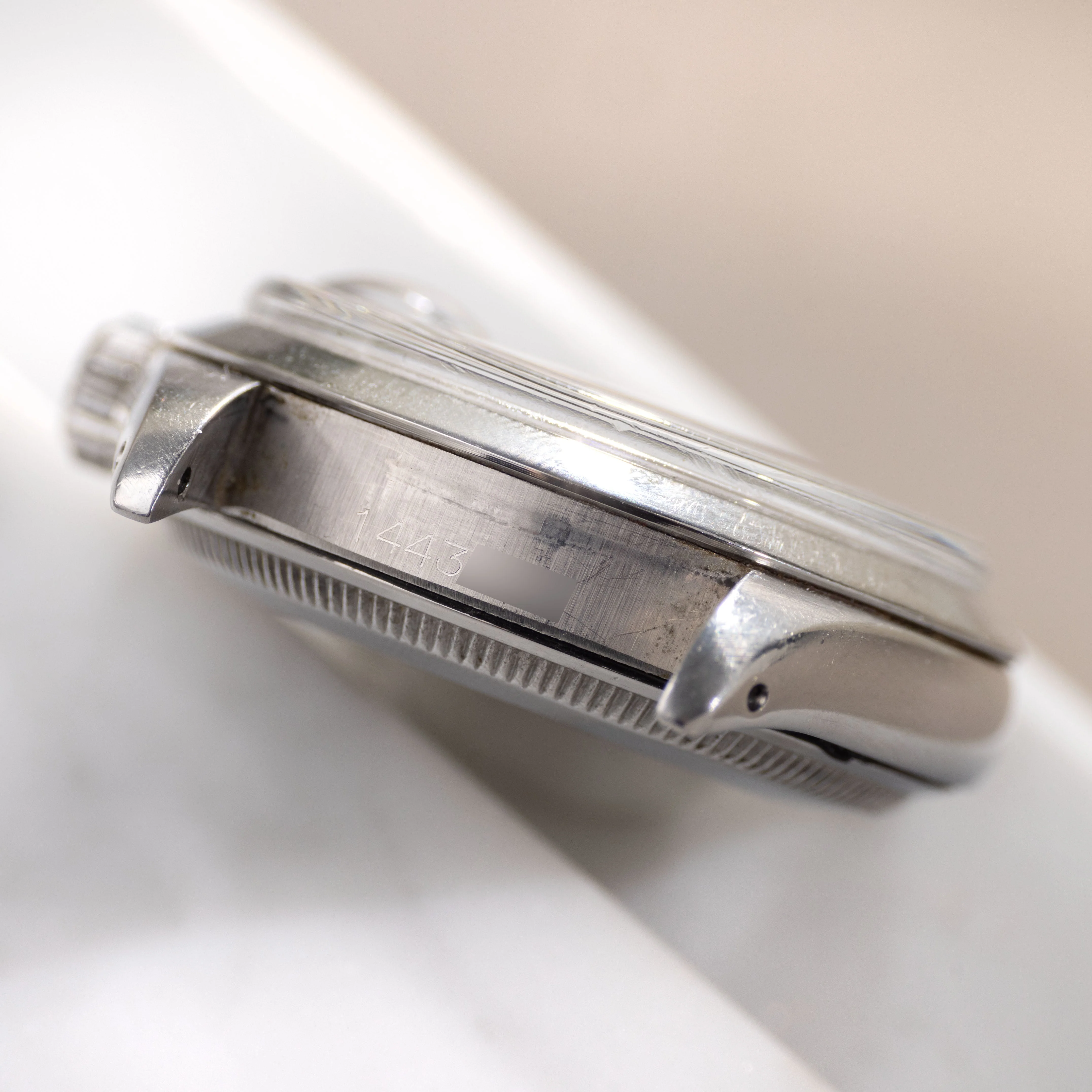 Rolex Oyster Perpetual Date Black Dial Silver Print "Upside Down" Ref 1500 - Image 4