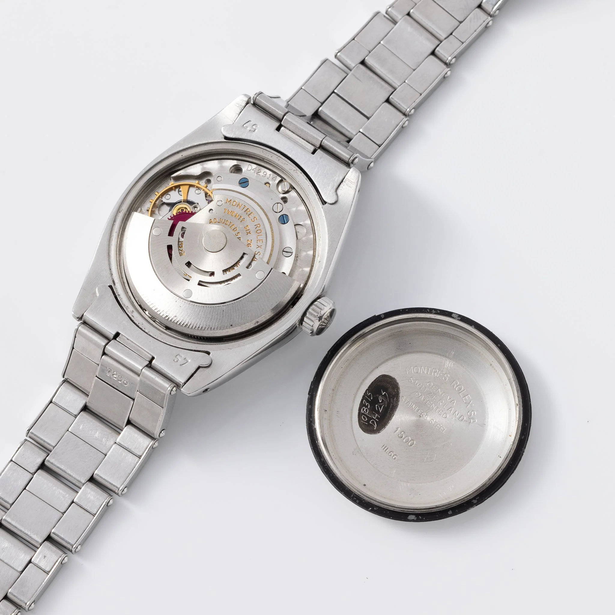 Rolex Oyster Perpetual Date Black Dial Silver Print "Upside Down" Ref 1500 - Image 8