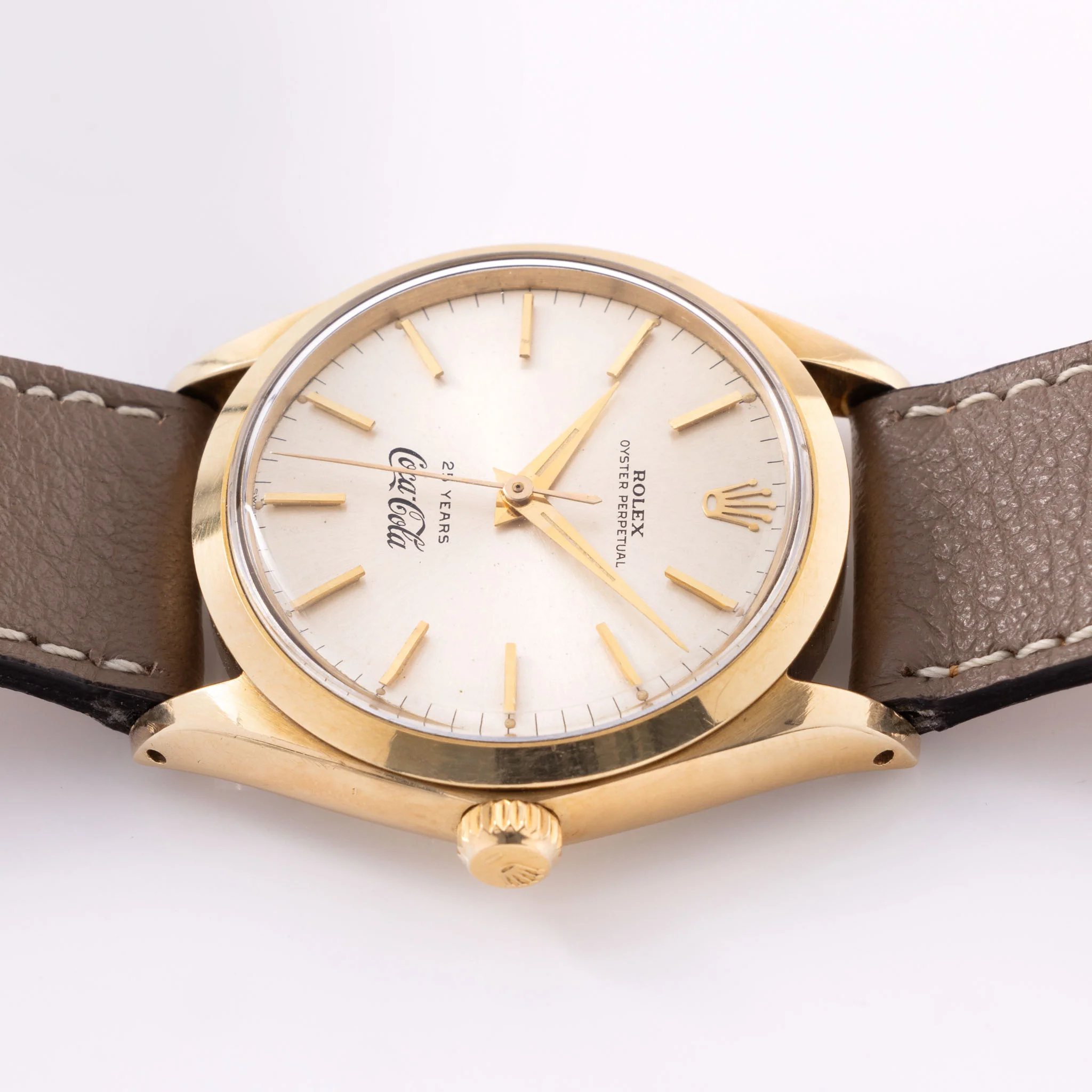 Rolex Oyster Perpetual Ref. 1002 ‘Coca Cola 25 Years’ Dial in 14K Yellow Gold - Image 6