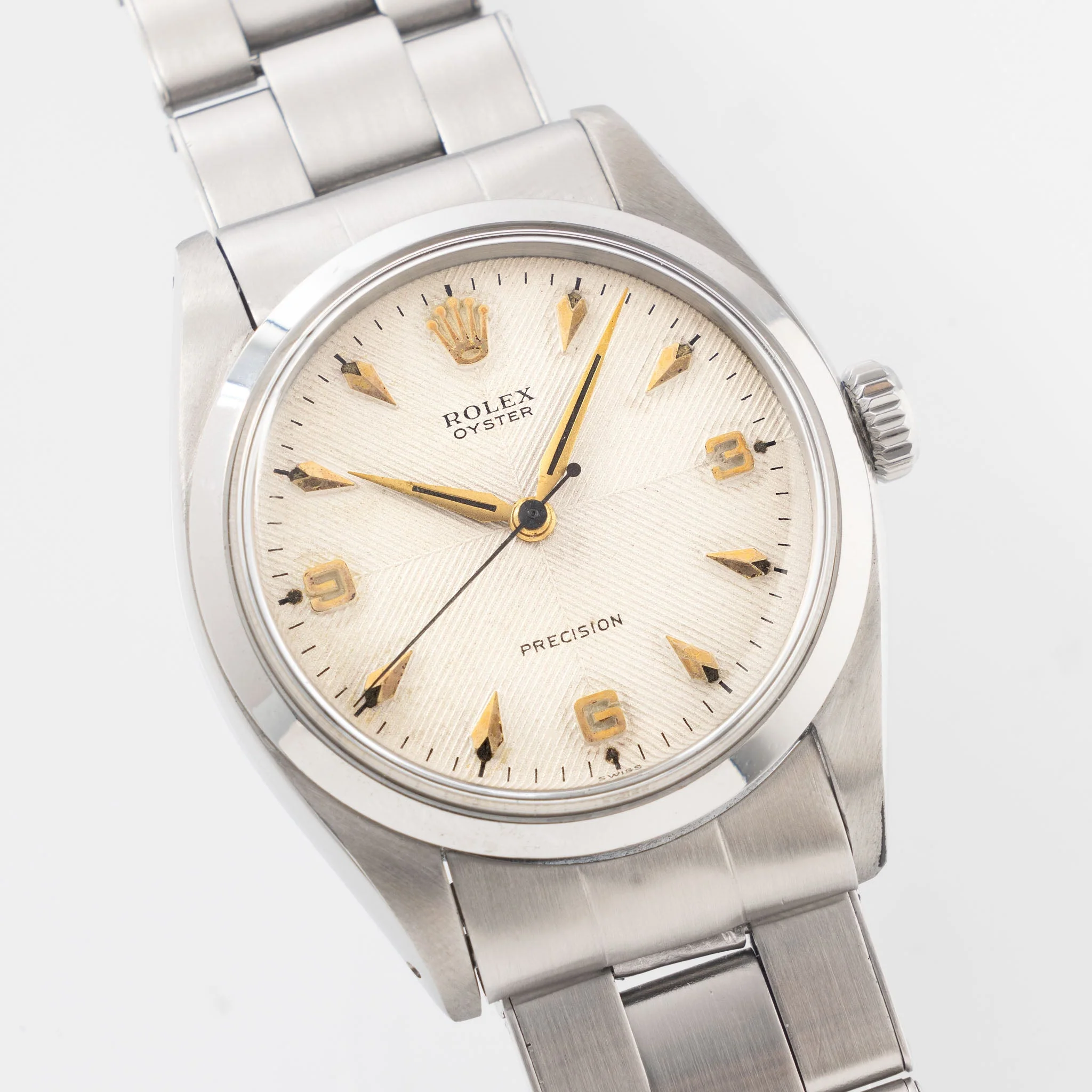 Rolex Oyster Precision Silver Chevron Dial Ref. 6422 - Image 3