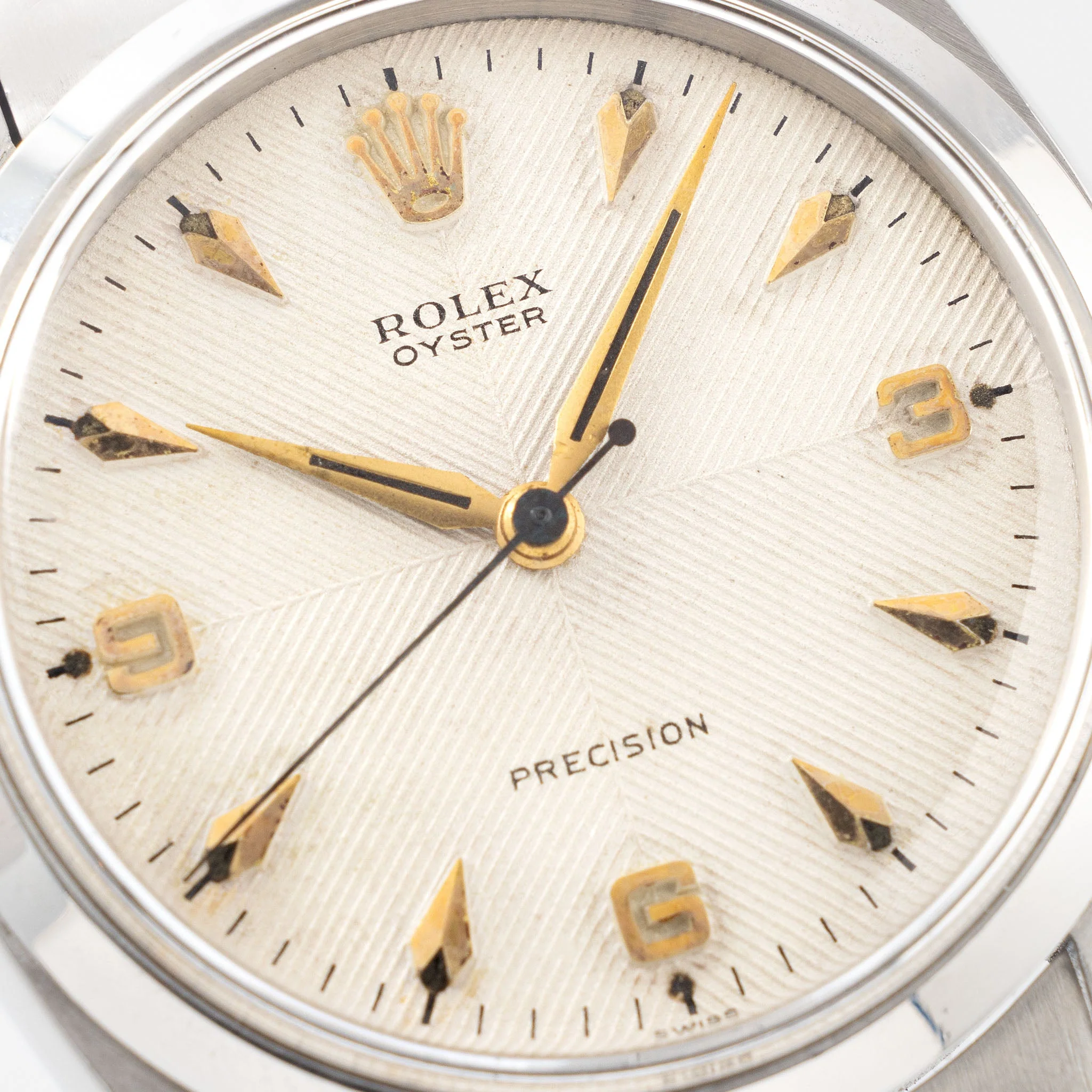 Rolex Oyster Precision Silver Chevron Dial Ref. 6422 - Image 4