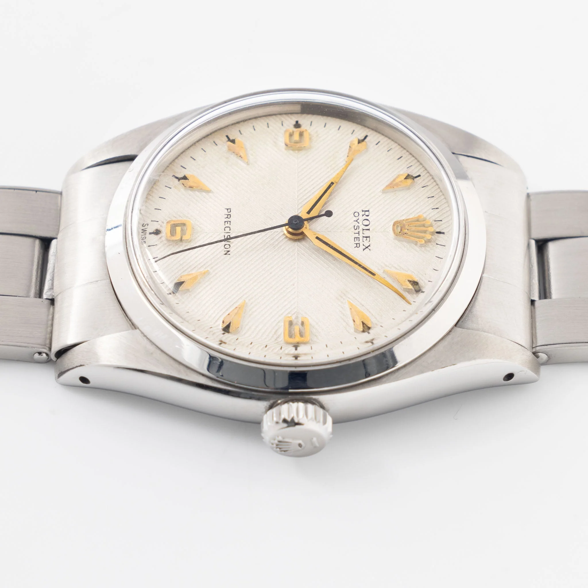 Rolex Oyster Precision Silver Chevron Dial Ref. 6422 - Image 5