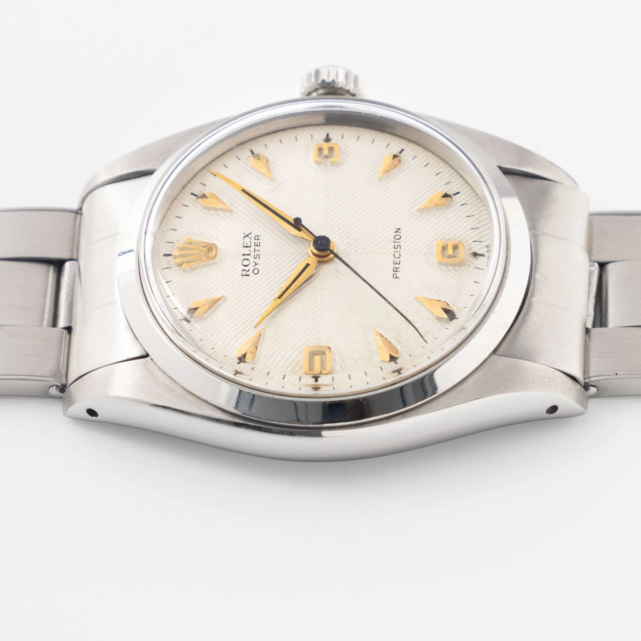Rolex Oyster Precision Silver Chevron Dial Ref. 6422 - Image 6