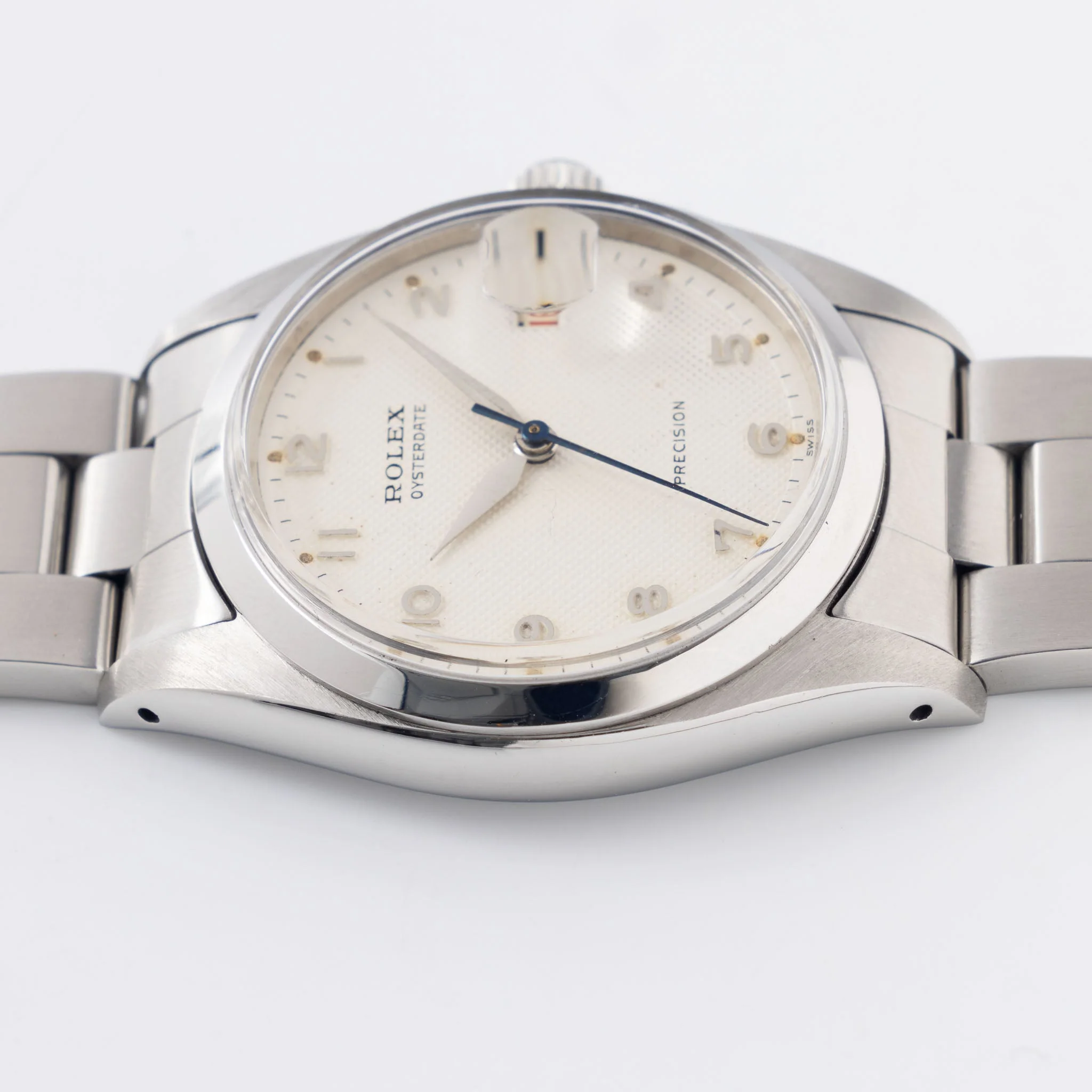 Rolex Oysterdate Precision Arabic Numerals White Waffle Dial Ref. 6494 - Image 7