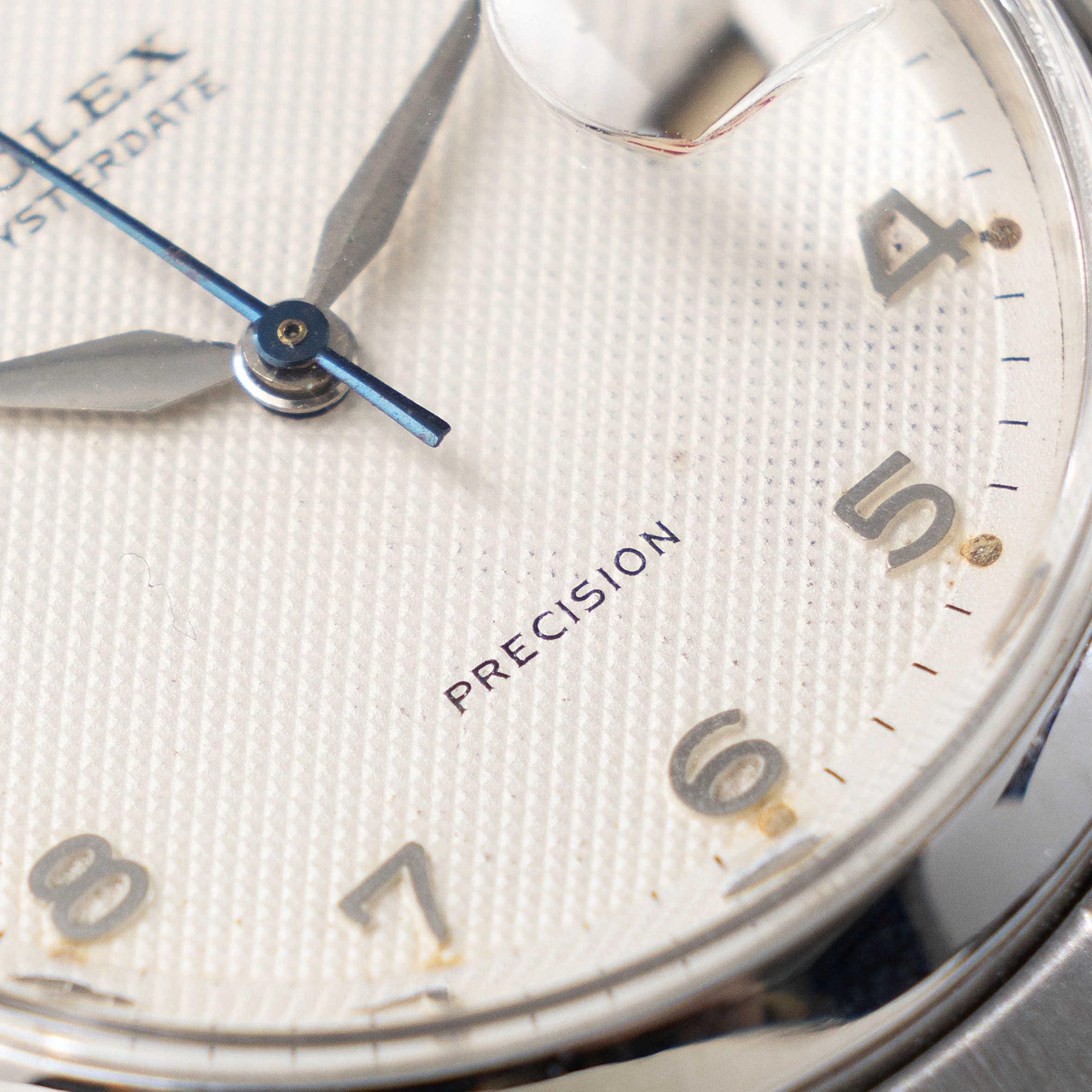 Rolex Oysterdate Precision Arabic Numerals White Waffle Dial Ref. 6494 - Image 8