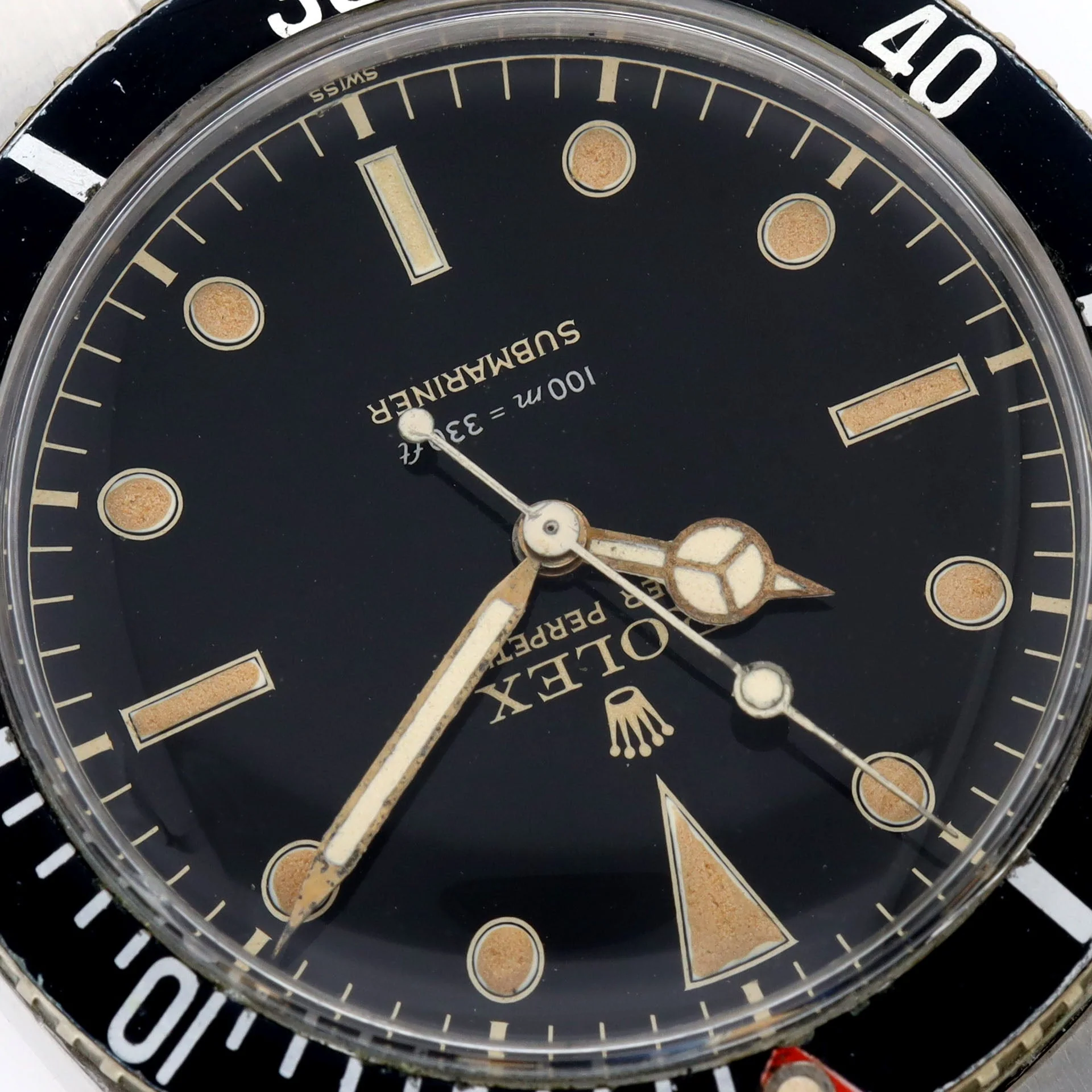 Rolex Submariner 6536-1 Gilt Dial Red Triangle Bezel Insert - Image 4