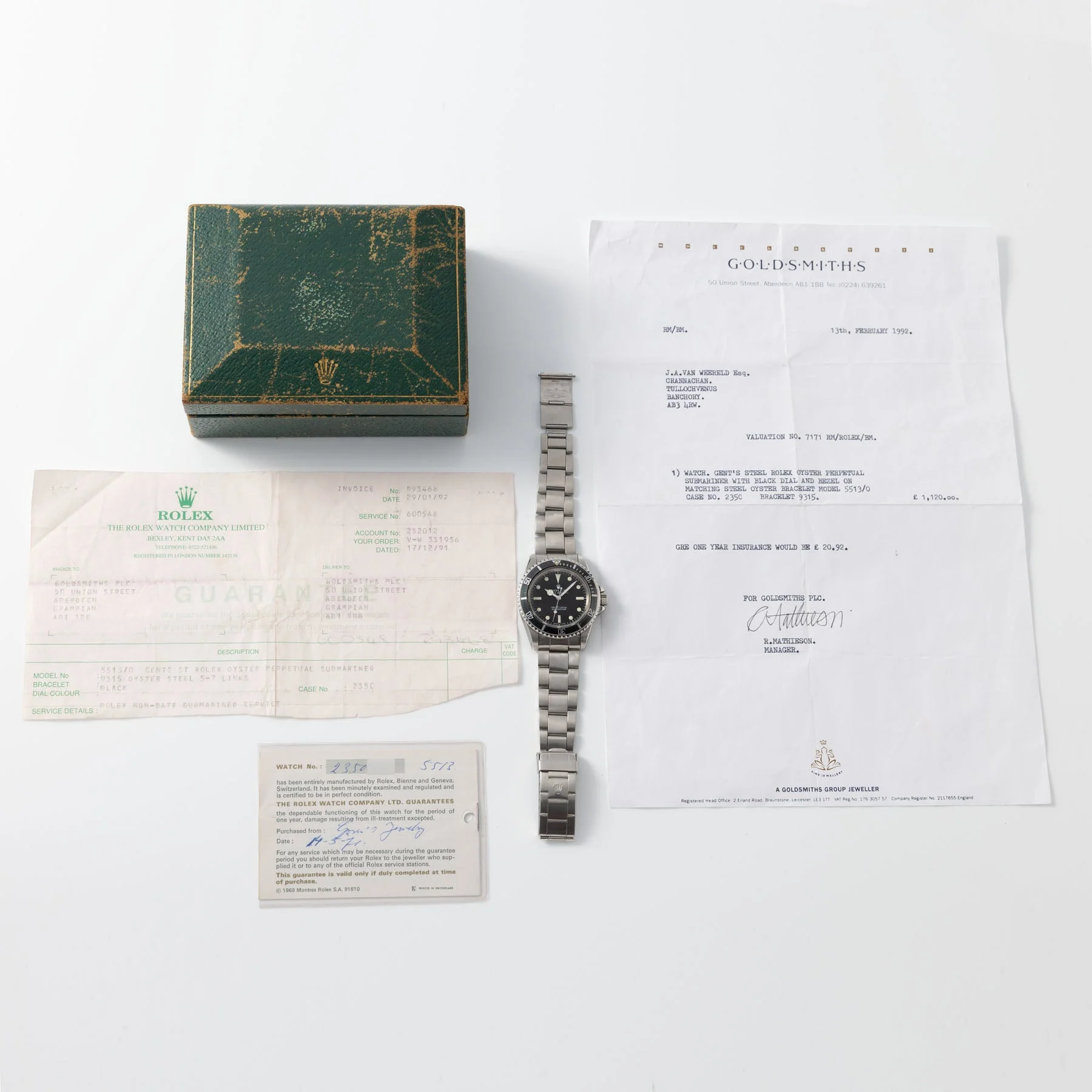 Rolex Submariner Non-Serif Dial 5513 Box and Papers - Image 4