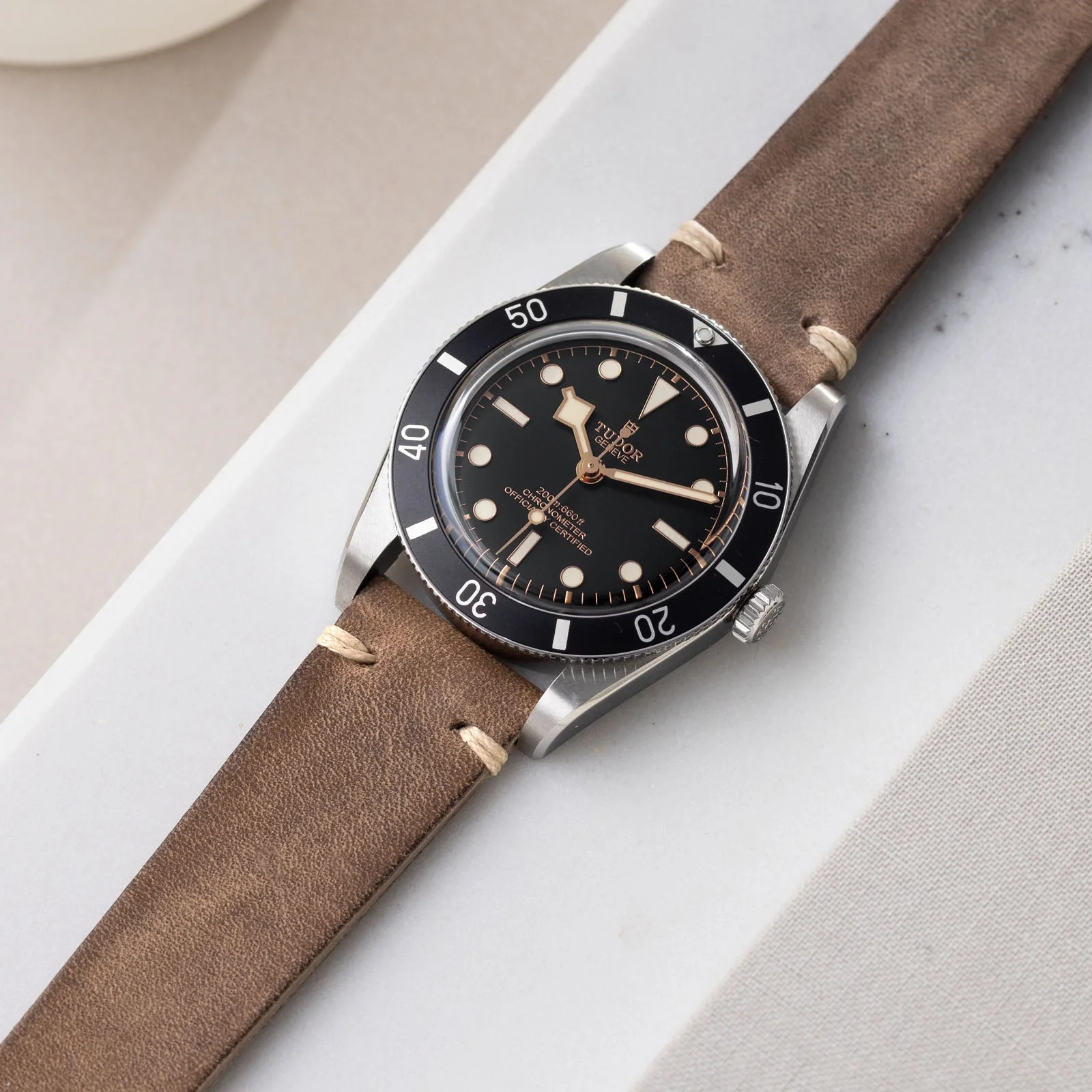 Smoke Grey Leather Watch Strap - Image 5