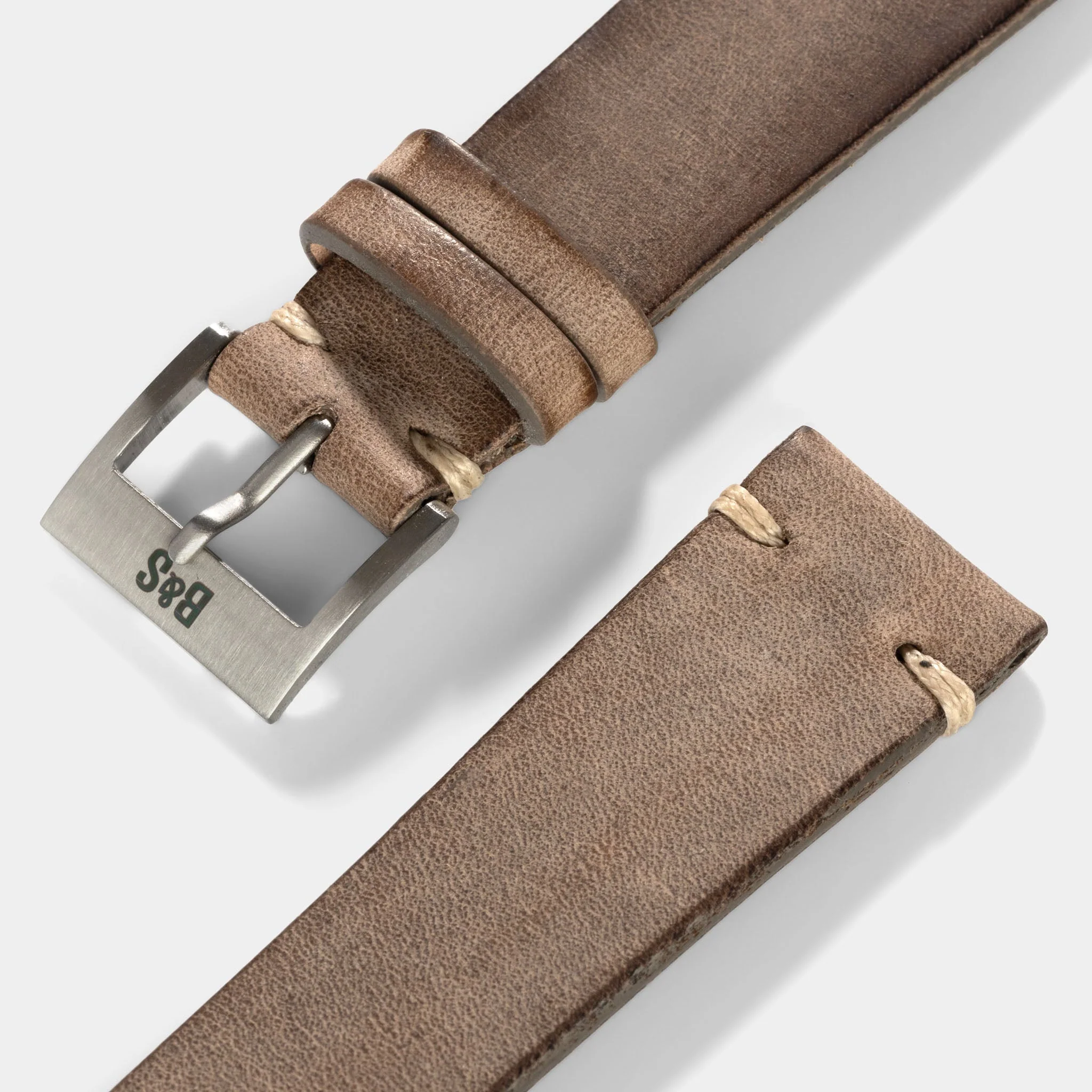 Smoke Grey Leather Watch Strap - Image 6