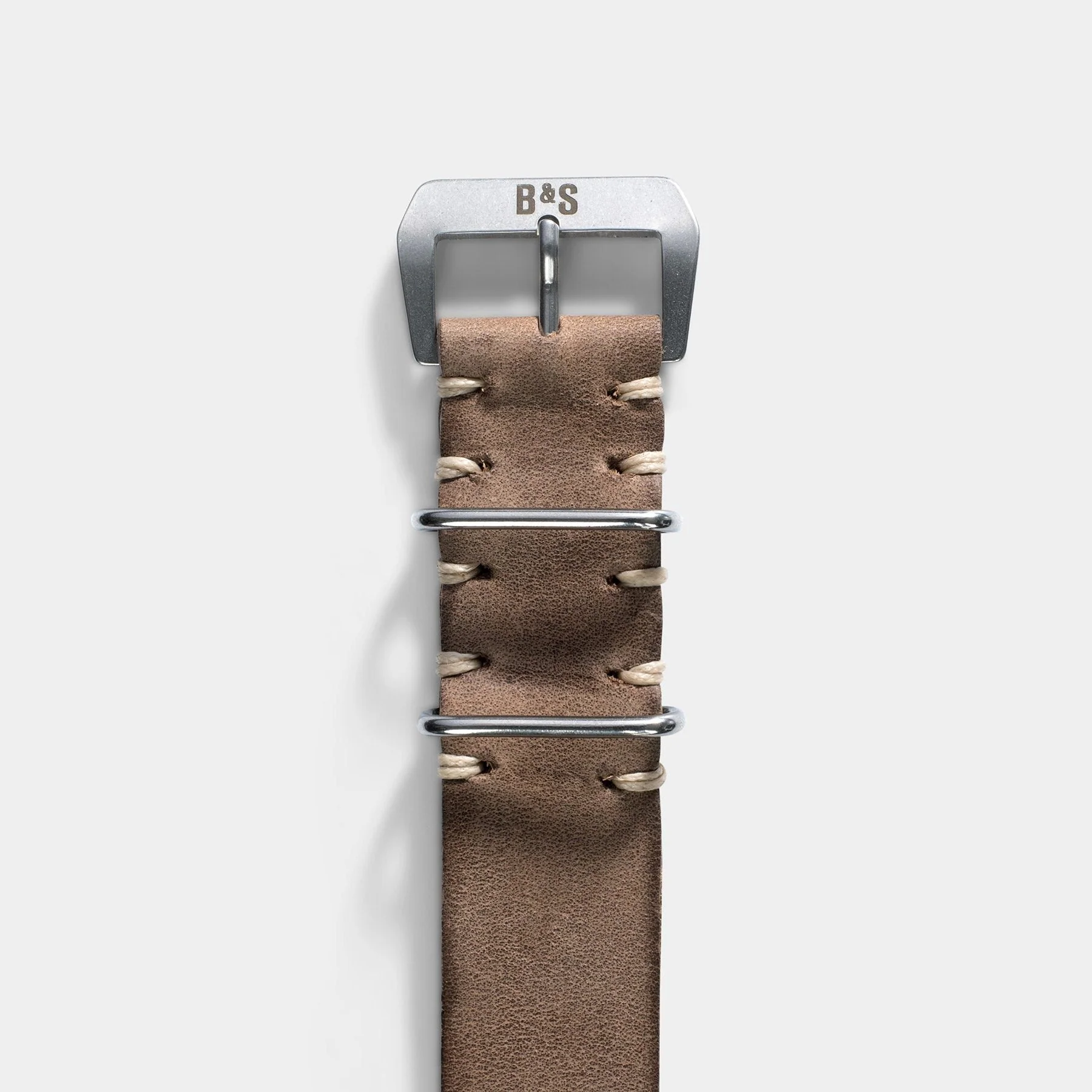 Smoke Grey Single Pass Leather Watch Strap - Image 3