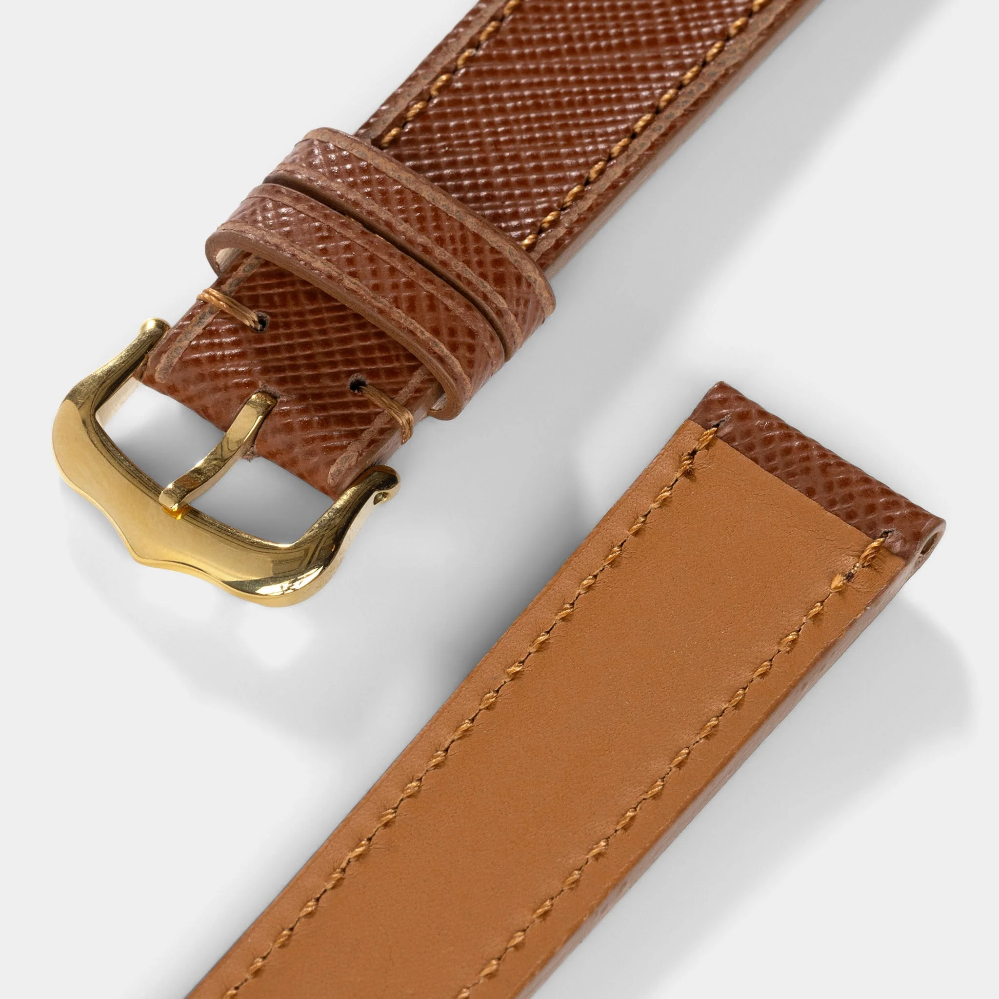 Strap for Cartier 17.5mm - Saffiano Cognac Brown Leather - Image 3