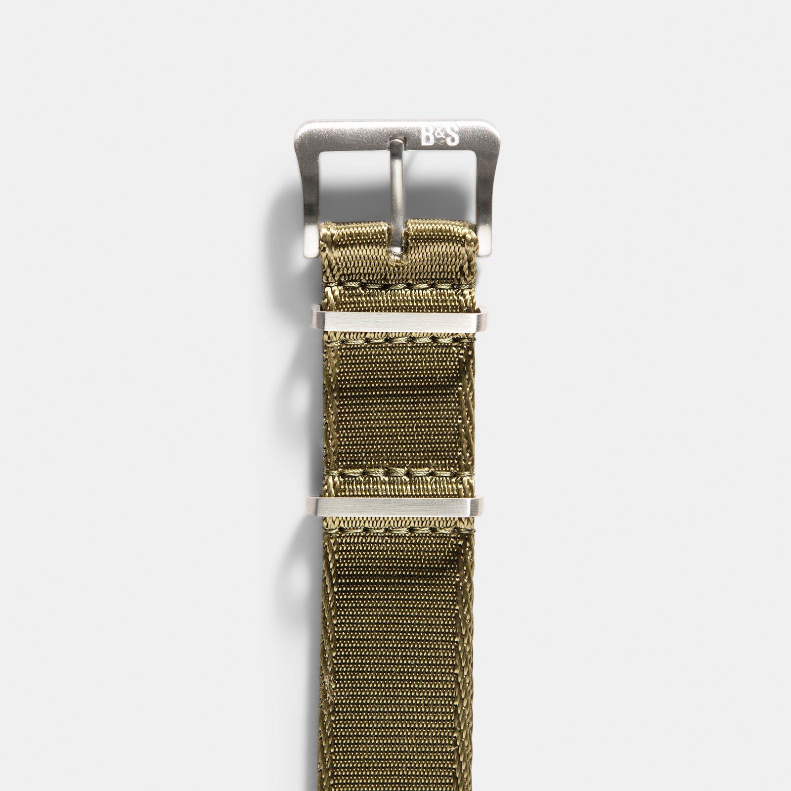 Strap for IWC Flieger Chronograph - Nylon Single Pass Olive (20mm) - Image 3