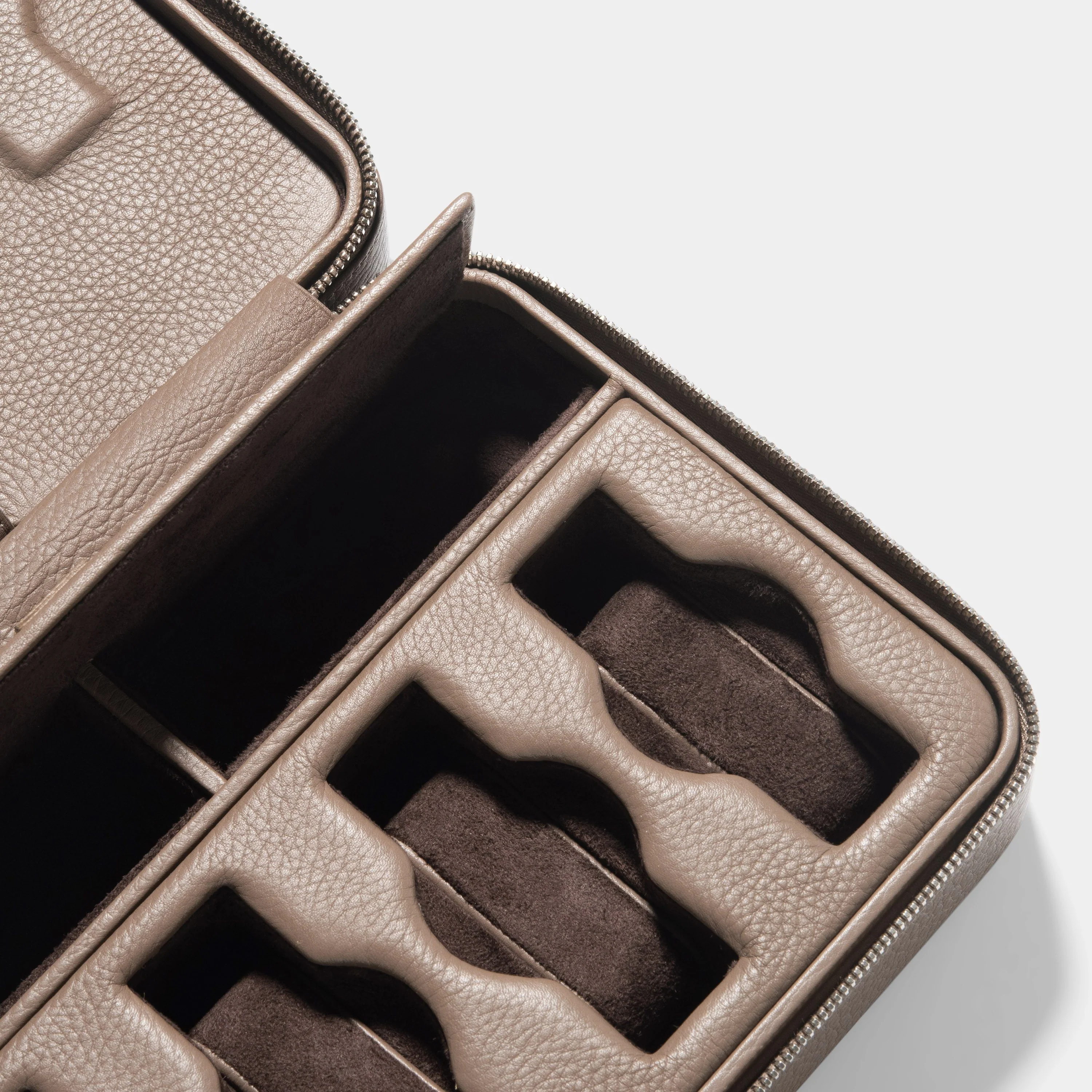 Taupe Luxury Leather Watch Box by JPM - Image 3