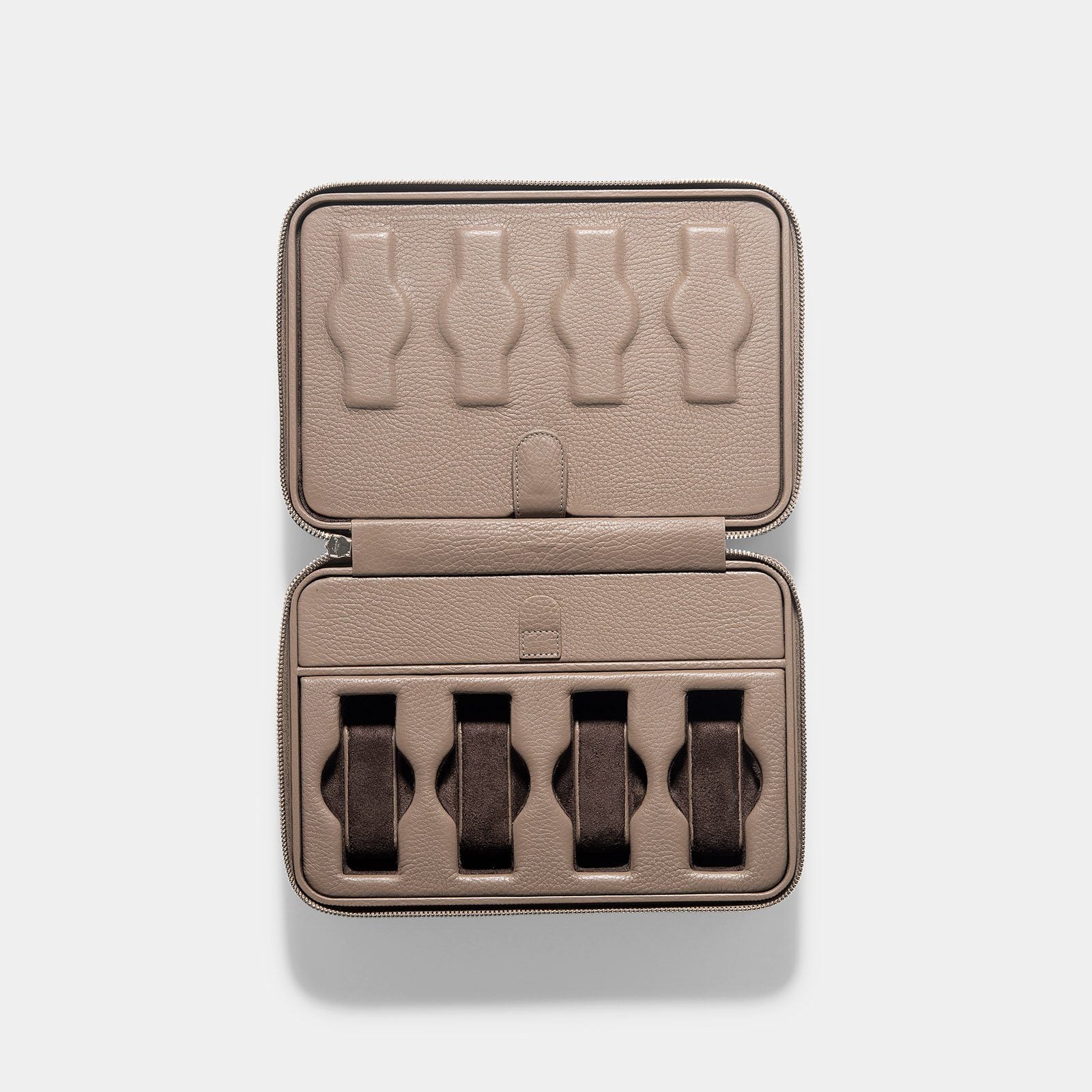 Taupe Luxury Leather Watch Box by JPM - Image 4