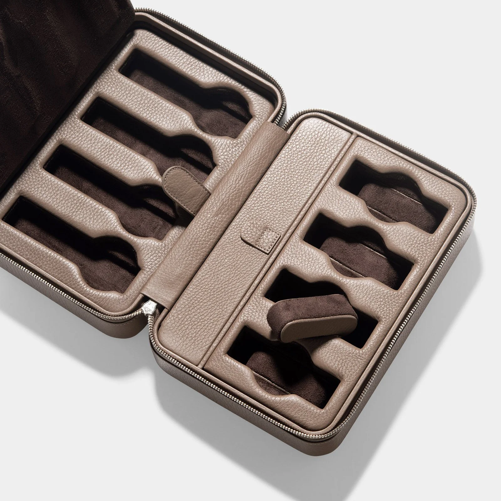 Taupe Luxury Leather Watch Box by JPM - Image 8