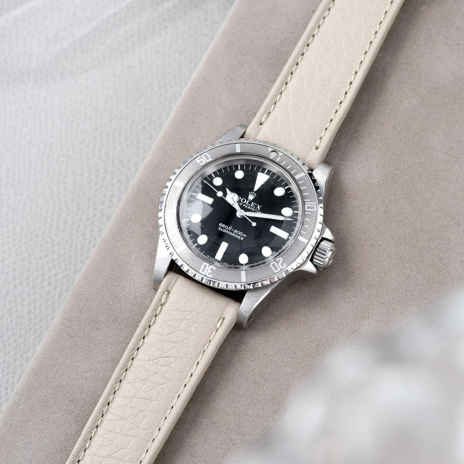 Taurillon Creme Heritage Leather Watch Strap - Image 4