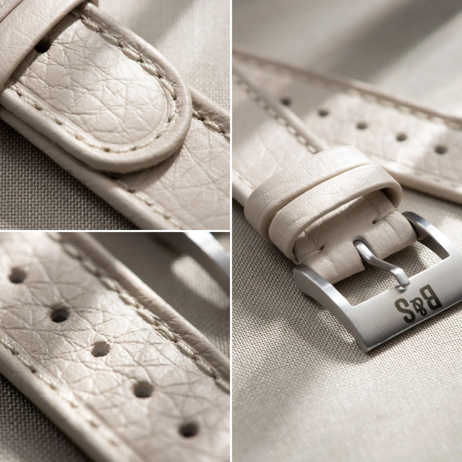 Taurillon Creme Heritage Leather Watch Strap - Image 7