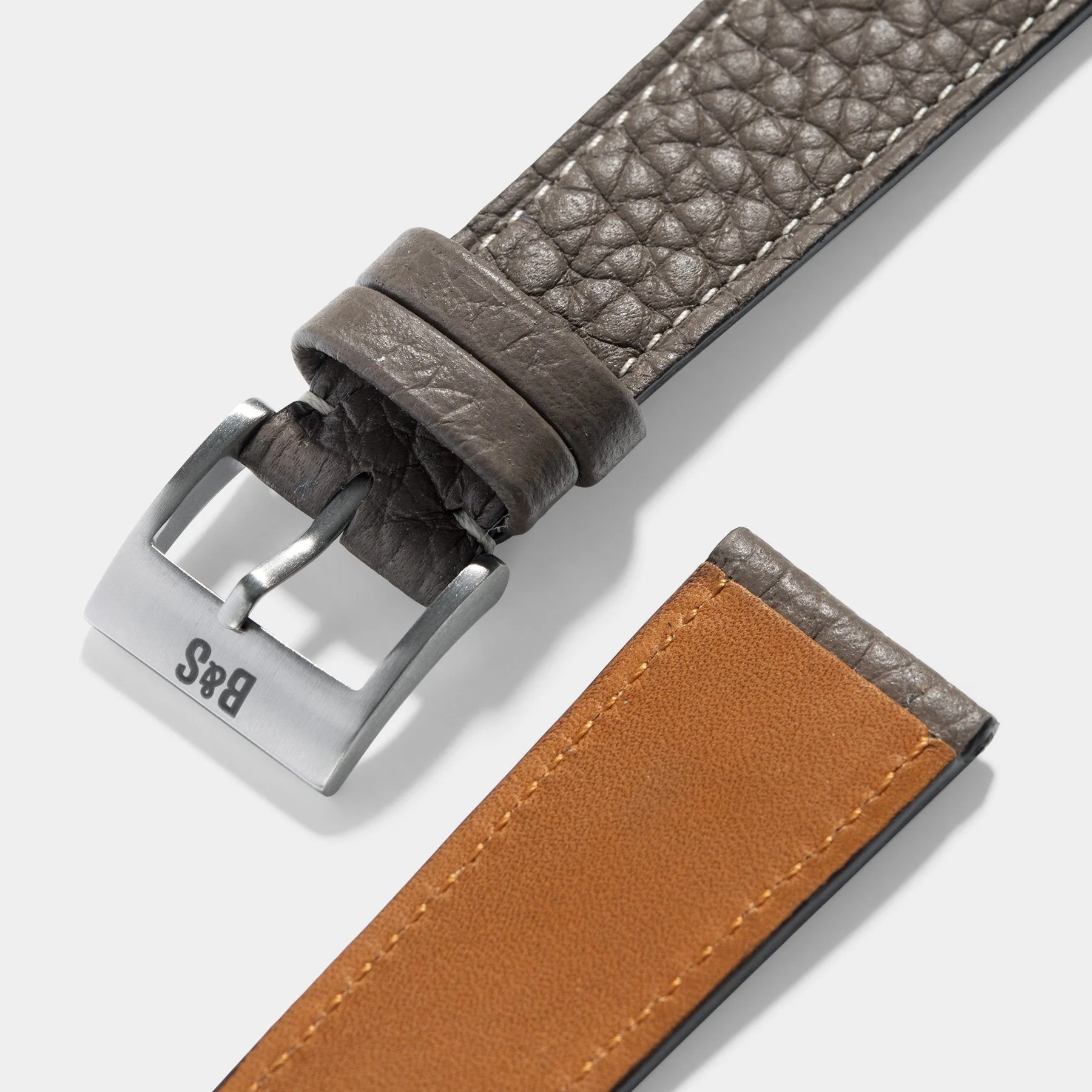 Taurillon Loutre Grey Leather Watch Strap - Image 4