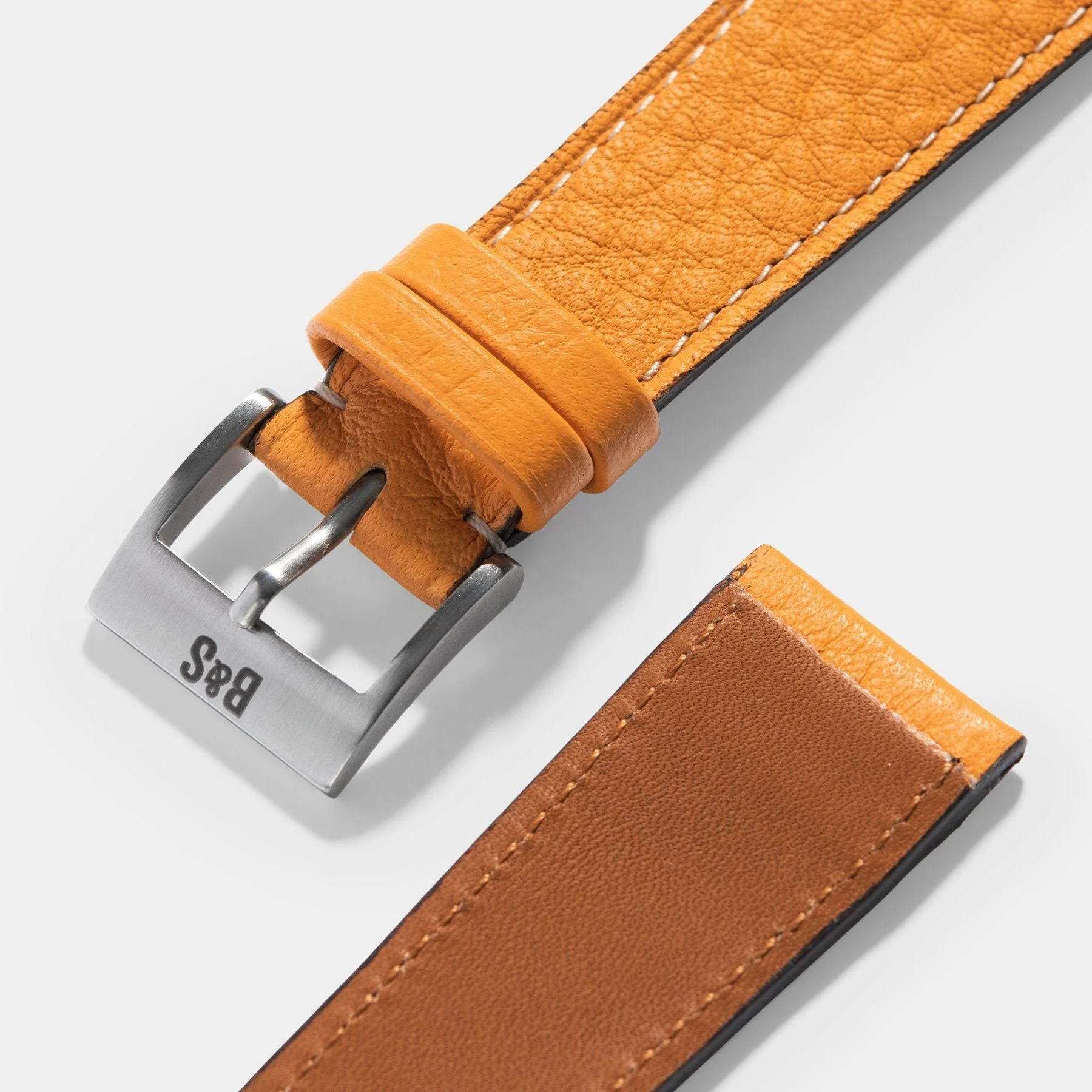 Taurillon Moutarde Leather Watch Strap - Image 4