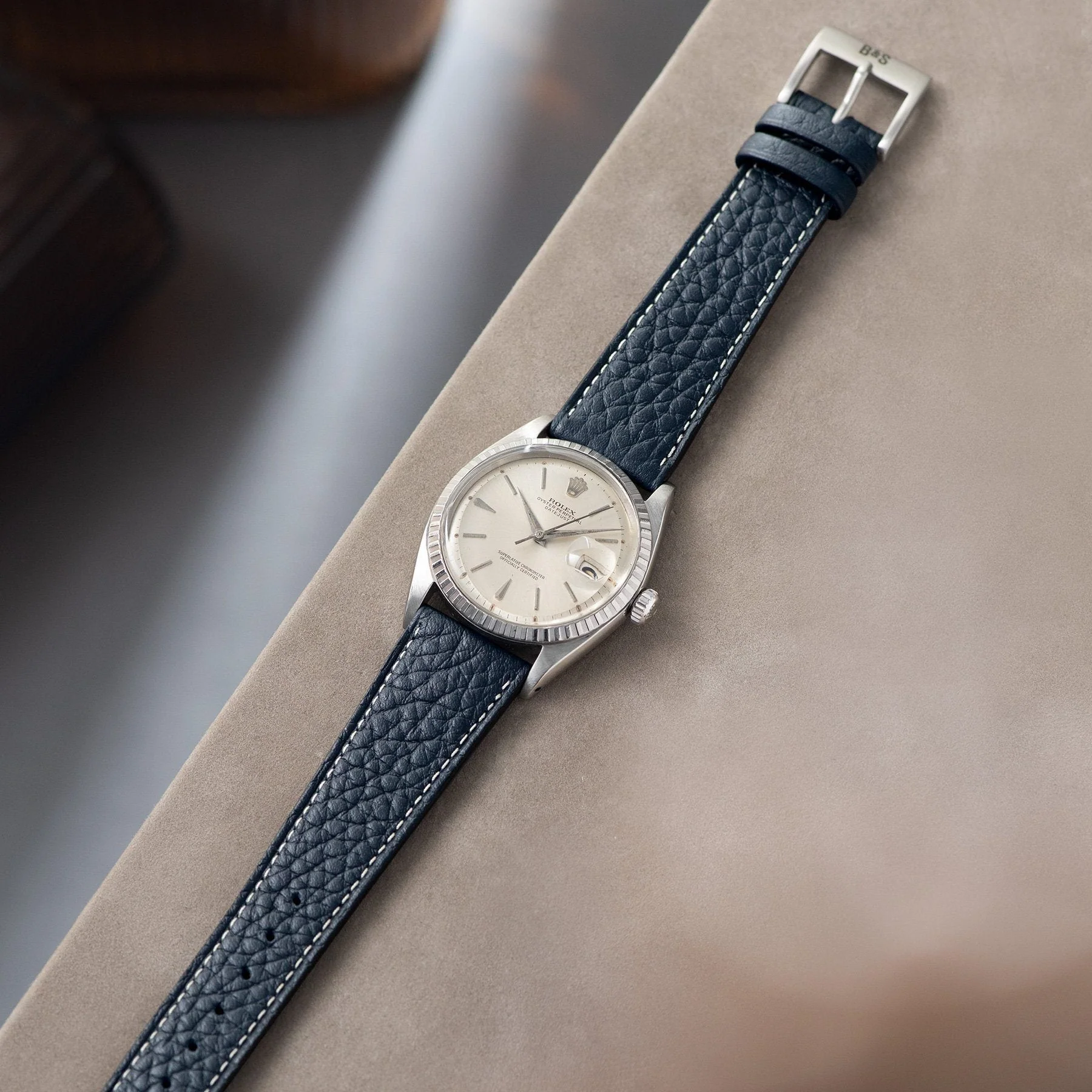Taurillon Nocturne Blue Leather Watch Strap - Image 3