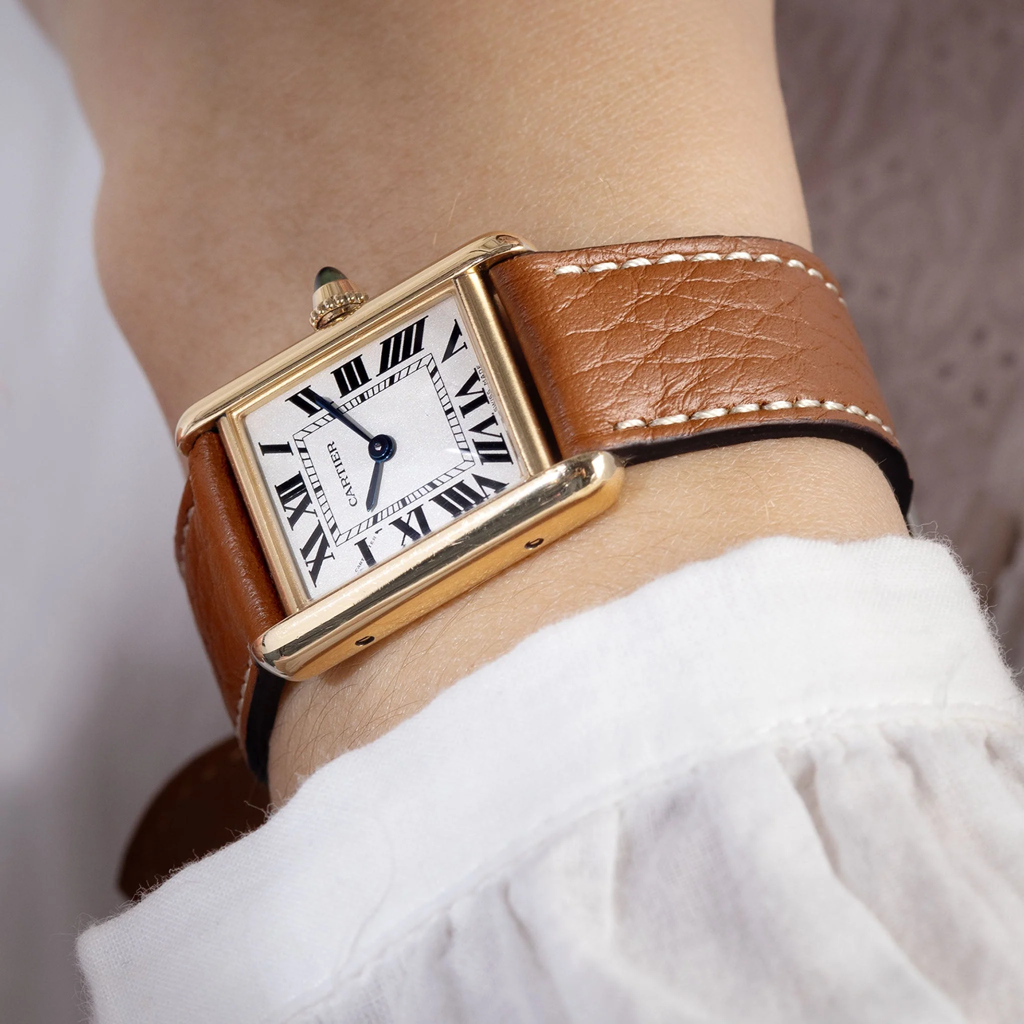 Taurillon Noisette Brown Leather Watch Strap - Image 4