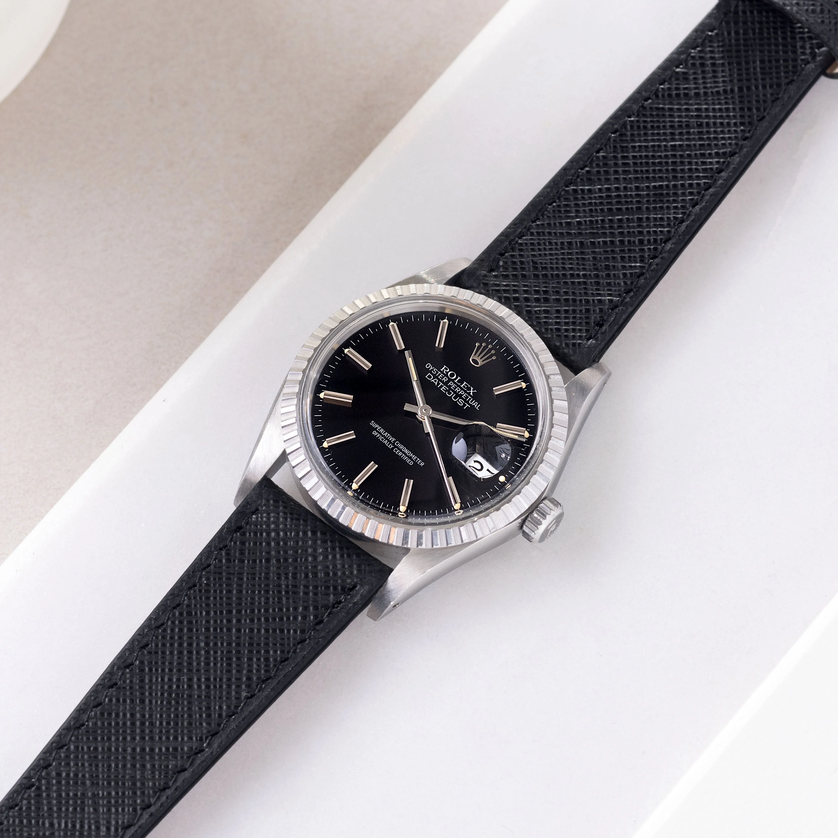 The Barcelona Saffiano Leather Watch Strap - Jubilee Edition - Image 4