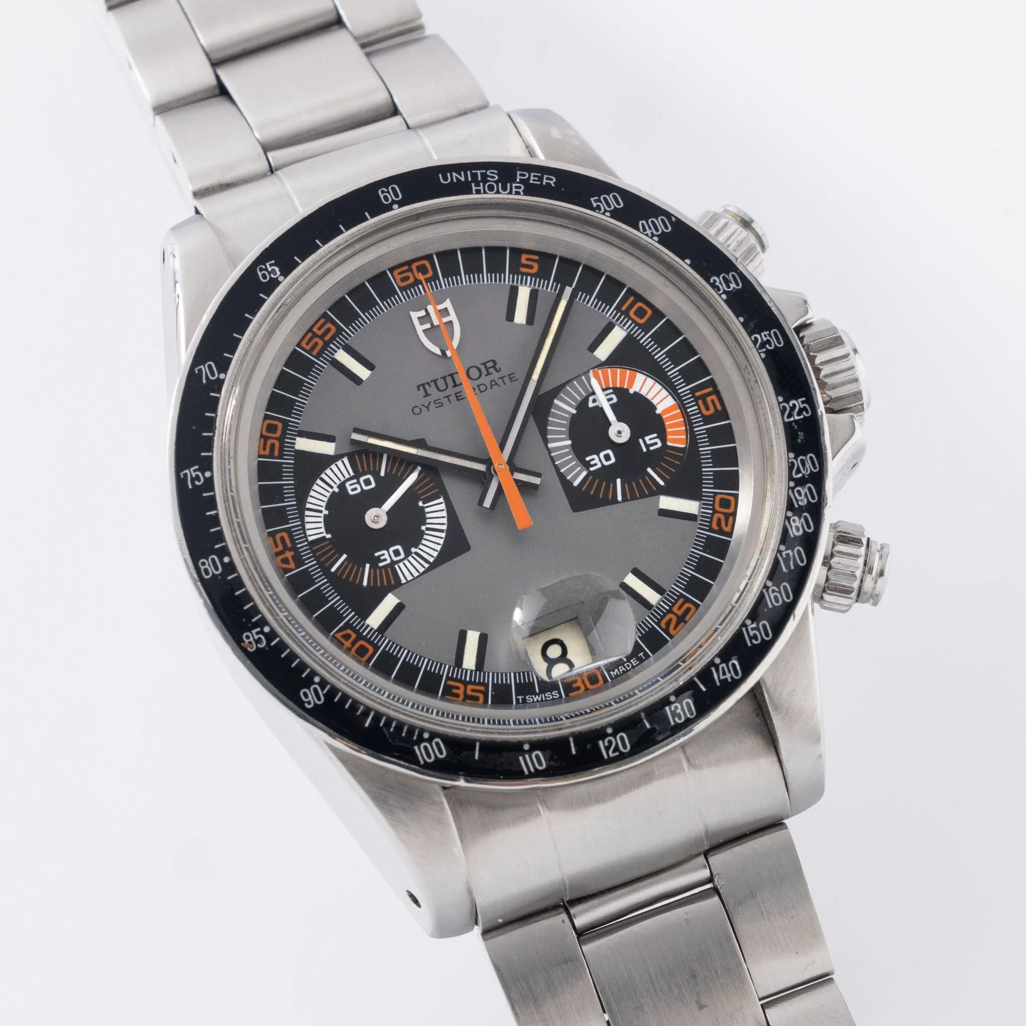 Tudor "Monte Carlo " chronograph grey dial ref 7149 / 0 “mystery  engraving “ - Image 6